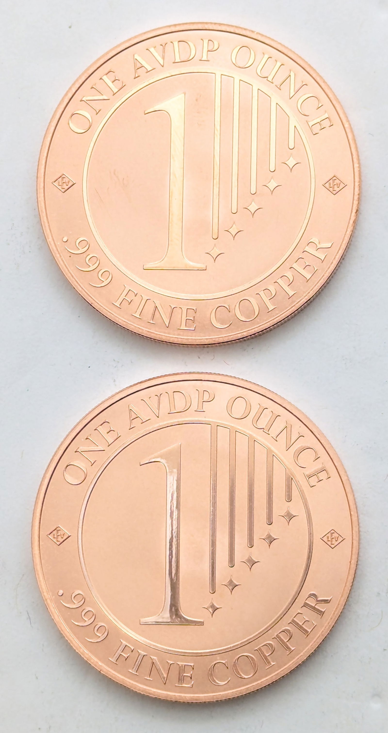 Lot of 2 - 1 Ounce (each) Fine .999 Copper Rounds - 2010 Schloss Guldengossa: Copper