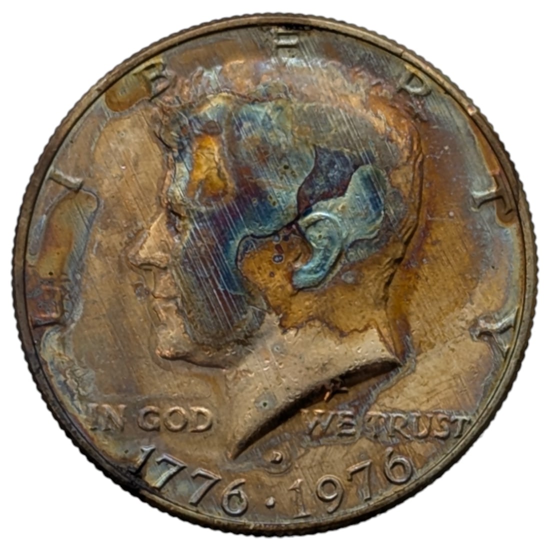 1976 John F Kennedy Half Dollar - Toned (1 of 2)