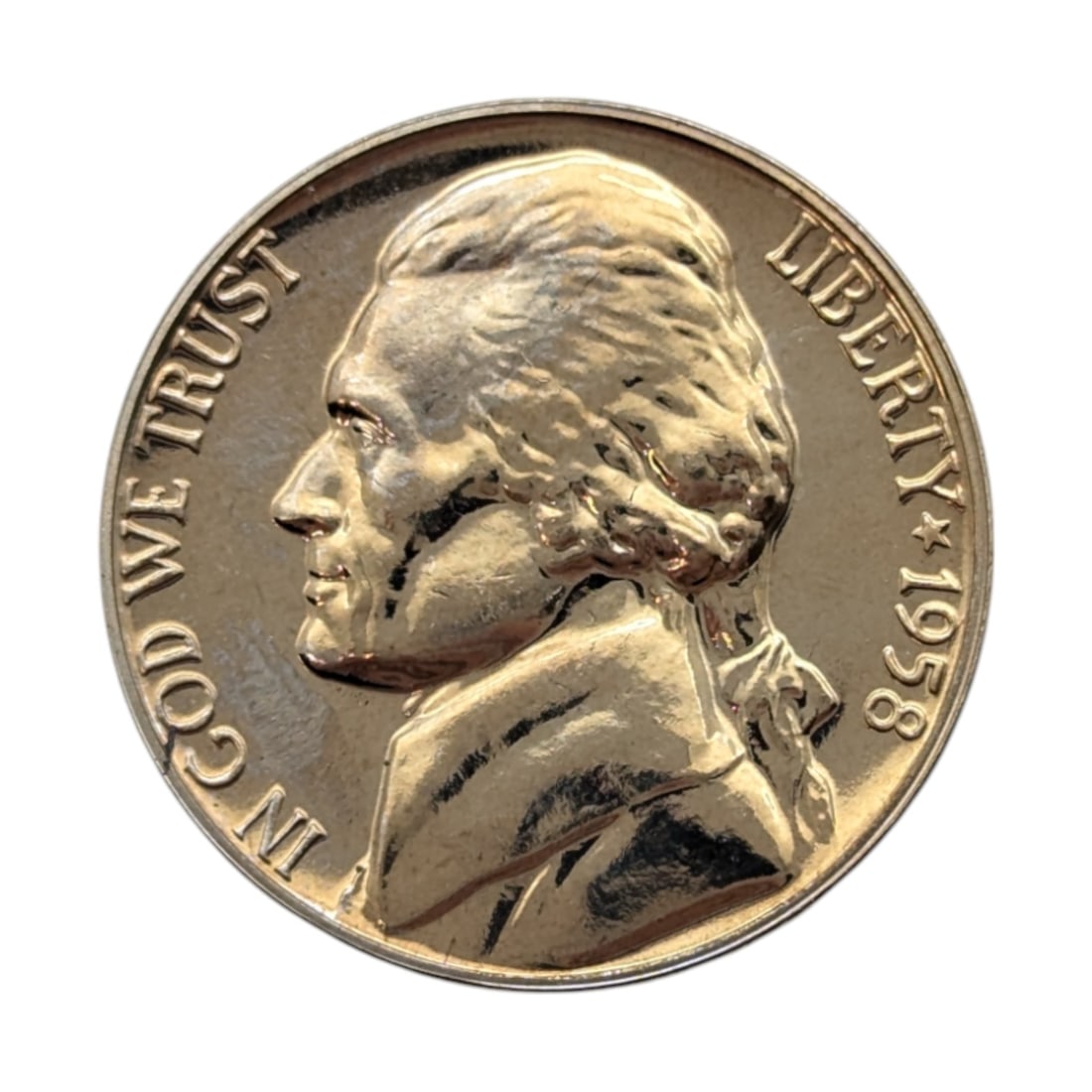 1958 Jefferson Nickel Toned: Coin