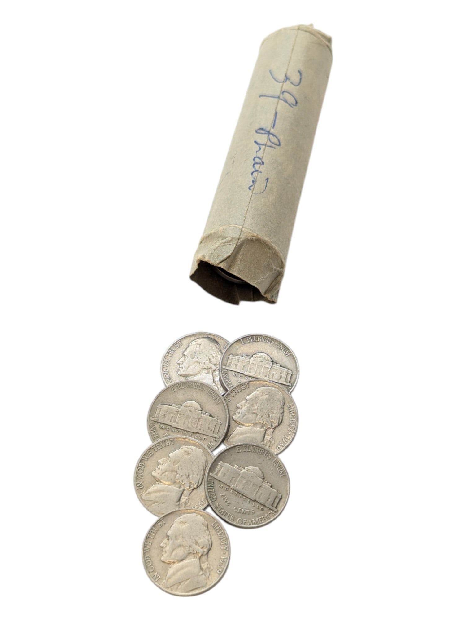 Roll of 40 - 1939 Jefferson Nickels: Coin