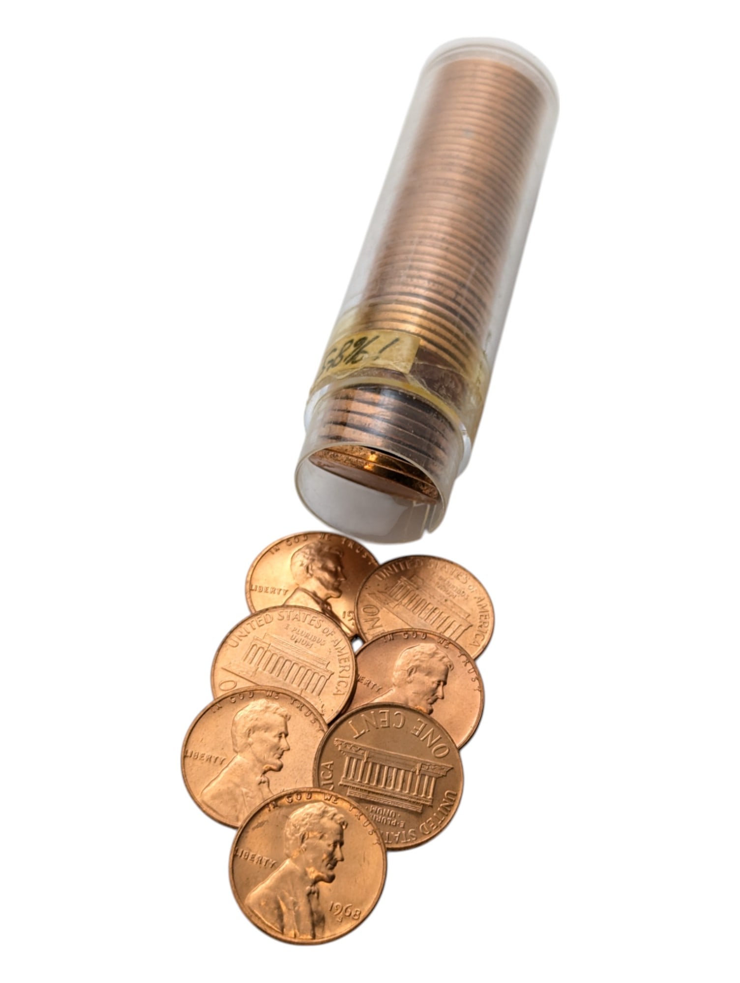 Tube of 50 - 1968-S Lincoln Pennies (1 of 4)