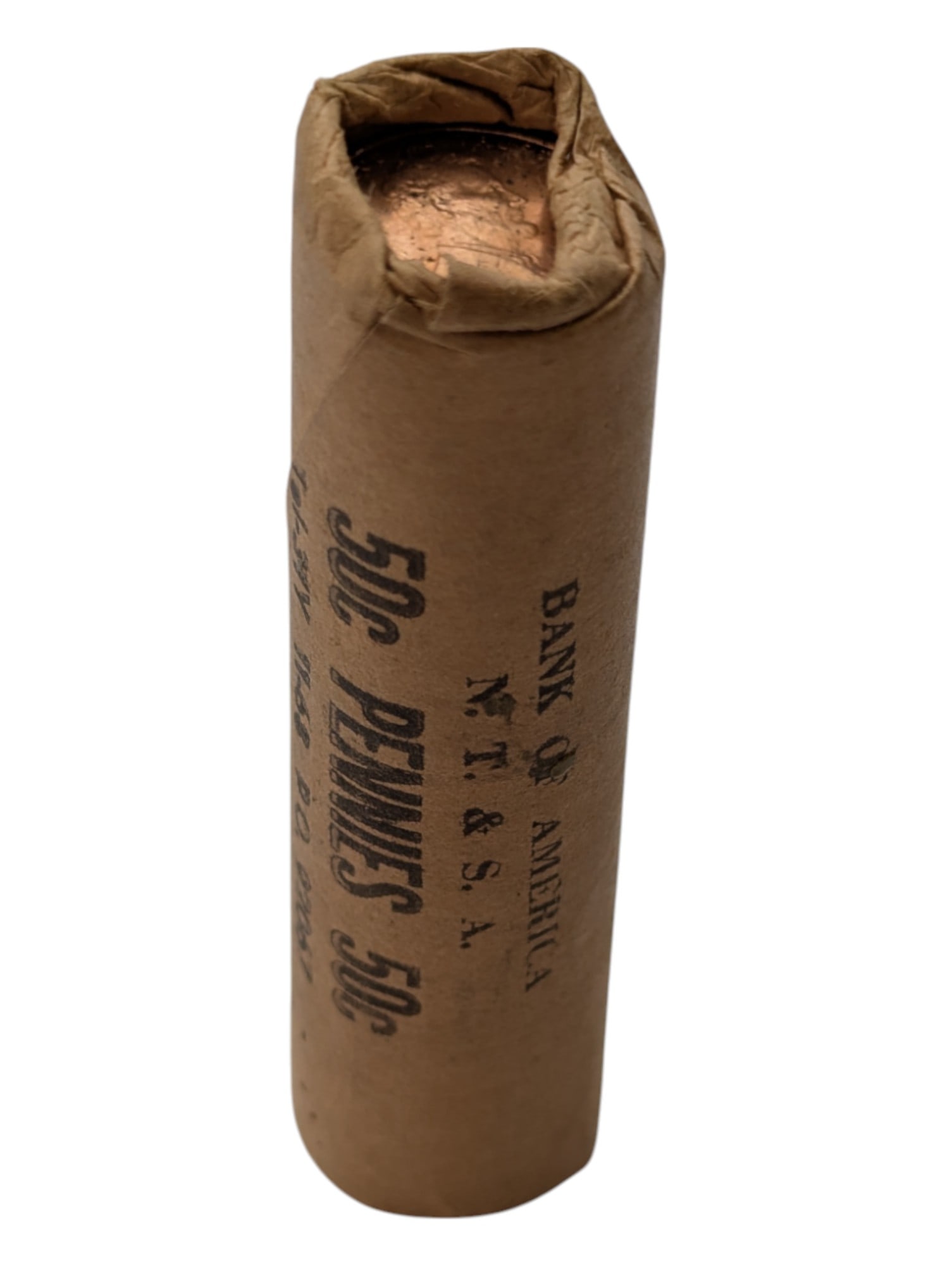 Original Bank Roll of 50 - 1969-S Lincoln Pennies - Uncirculated: Coin