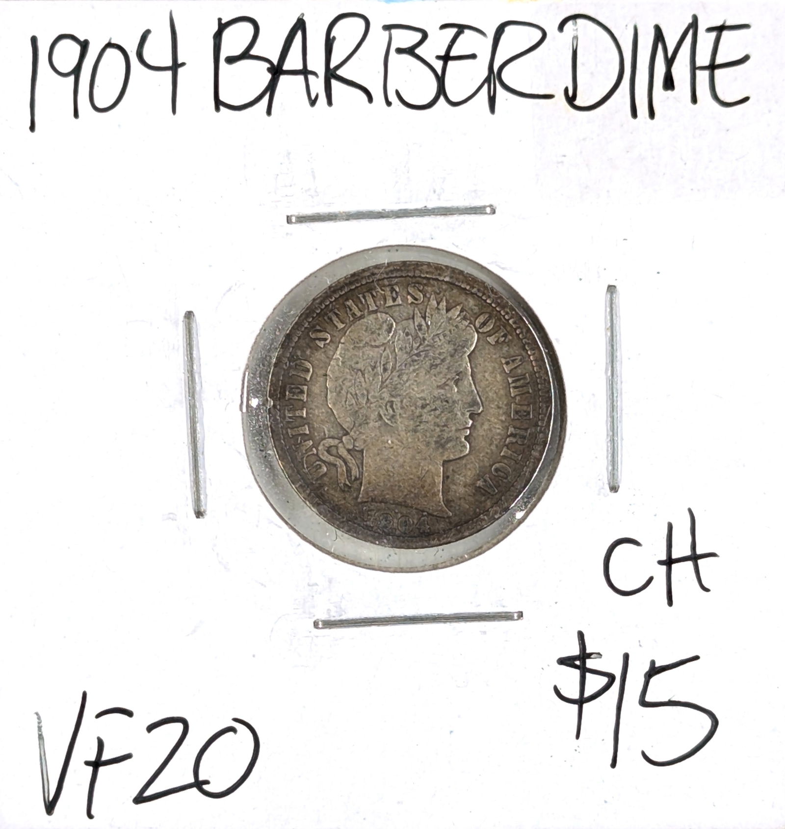 1904 Silver Barber Dime (1 of 2)
