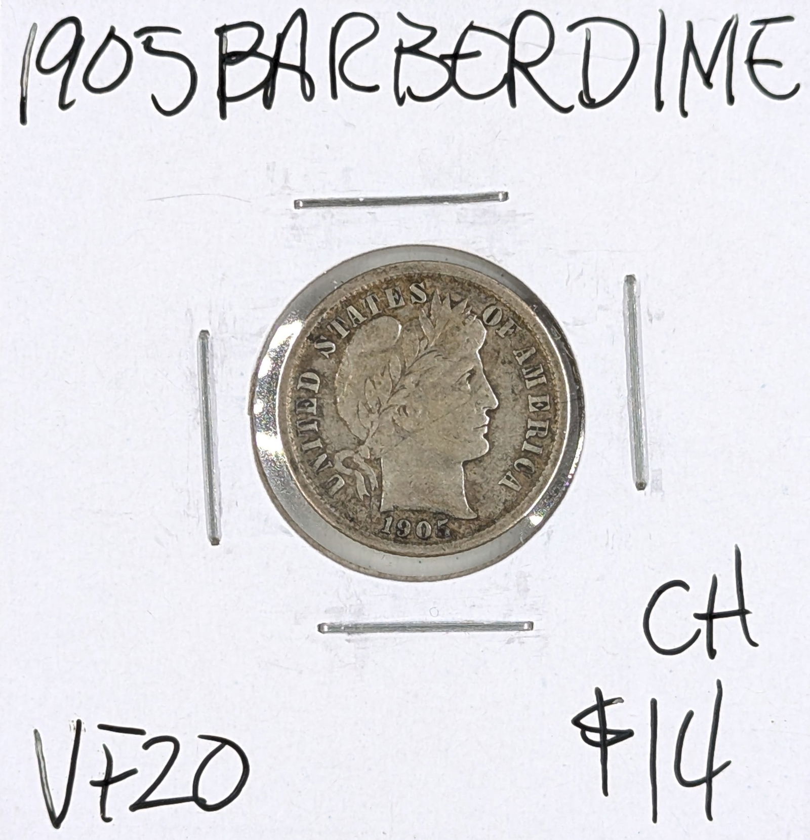 1905 Silver Barber Dime (1 of 2)