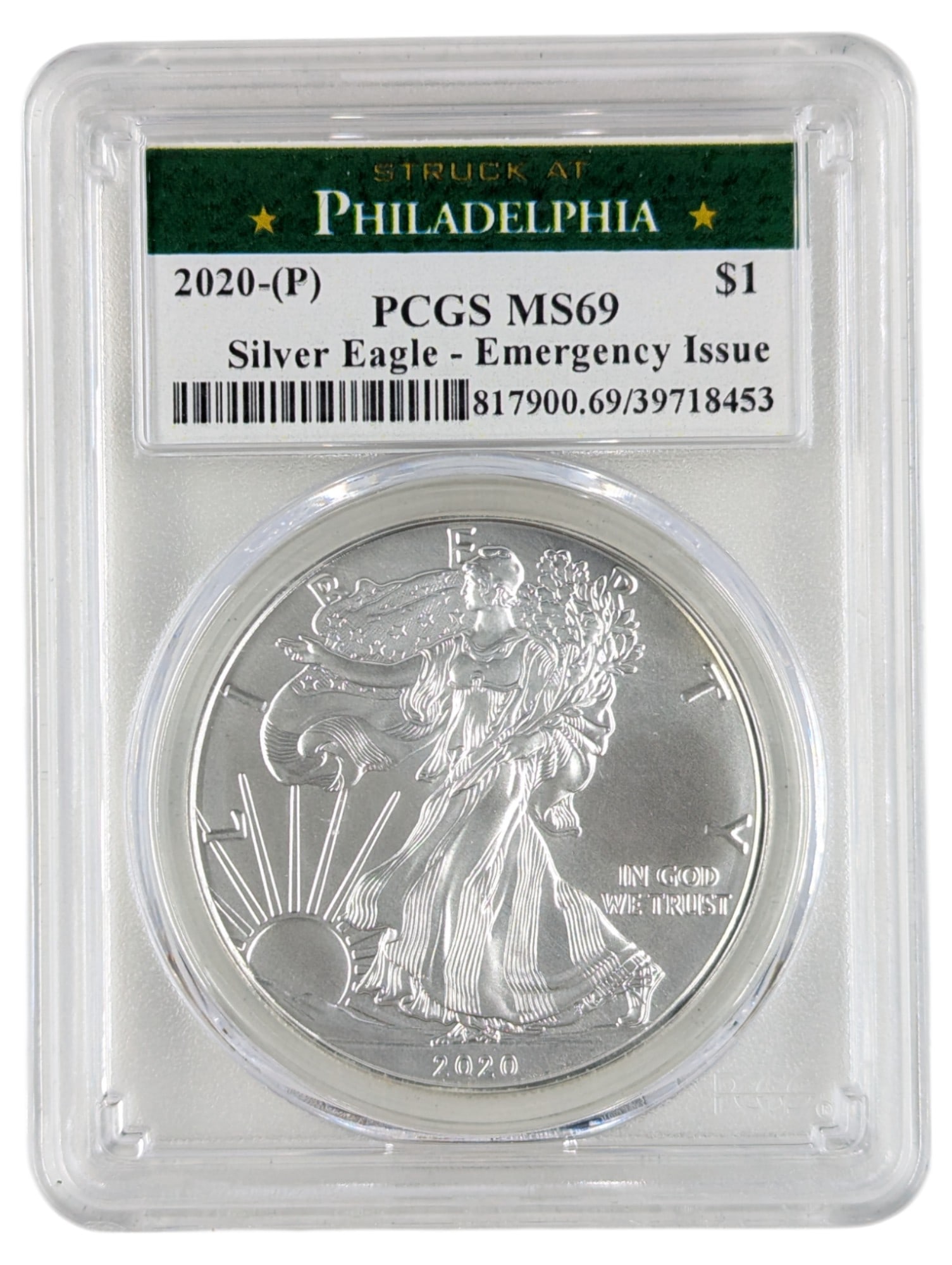 PCGS 2020-P MS69 American Silver Eagle Dollar - Emergency Issue (1 of 2)
