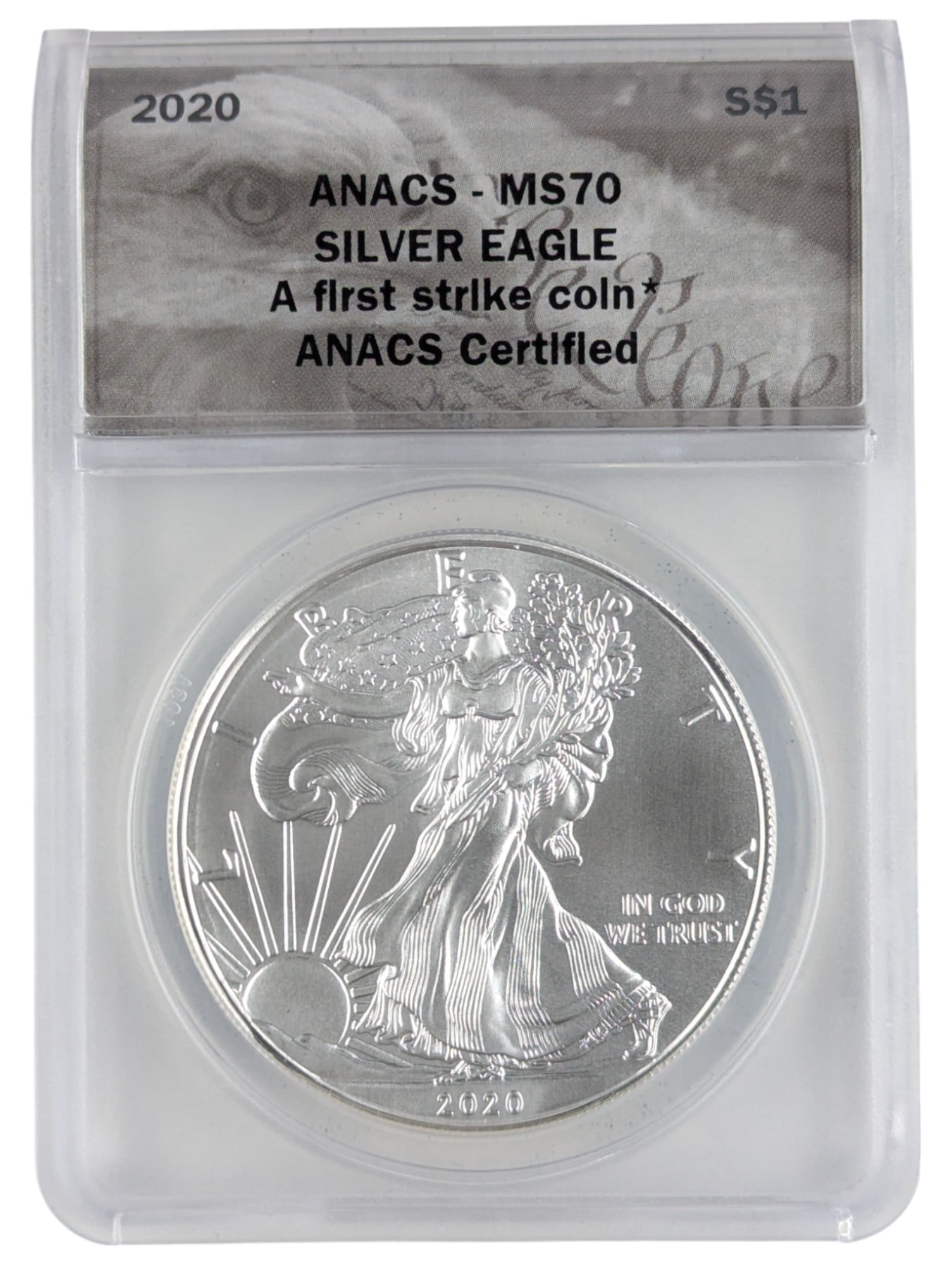 ANACS 2020 MS70 American Silver Eagle Dollar - First Strike (1 of 2)