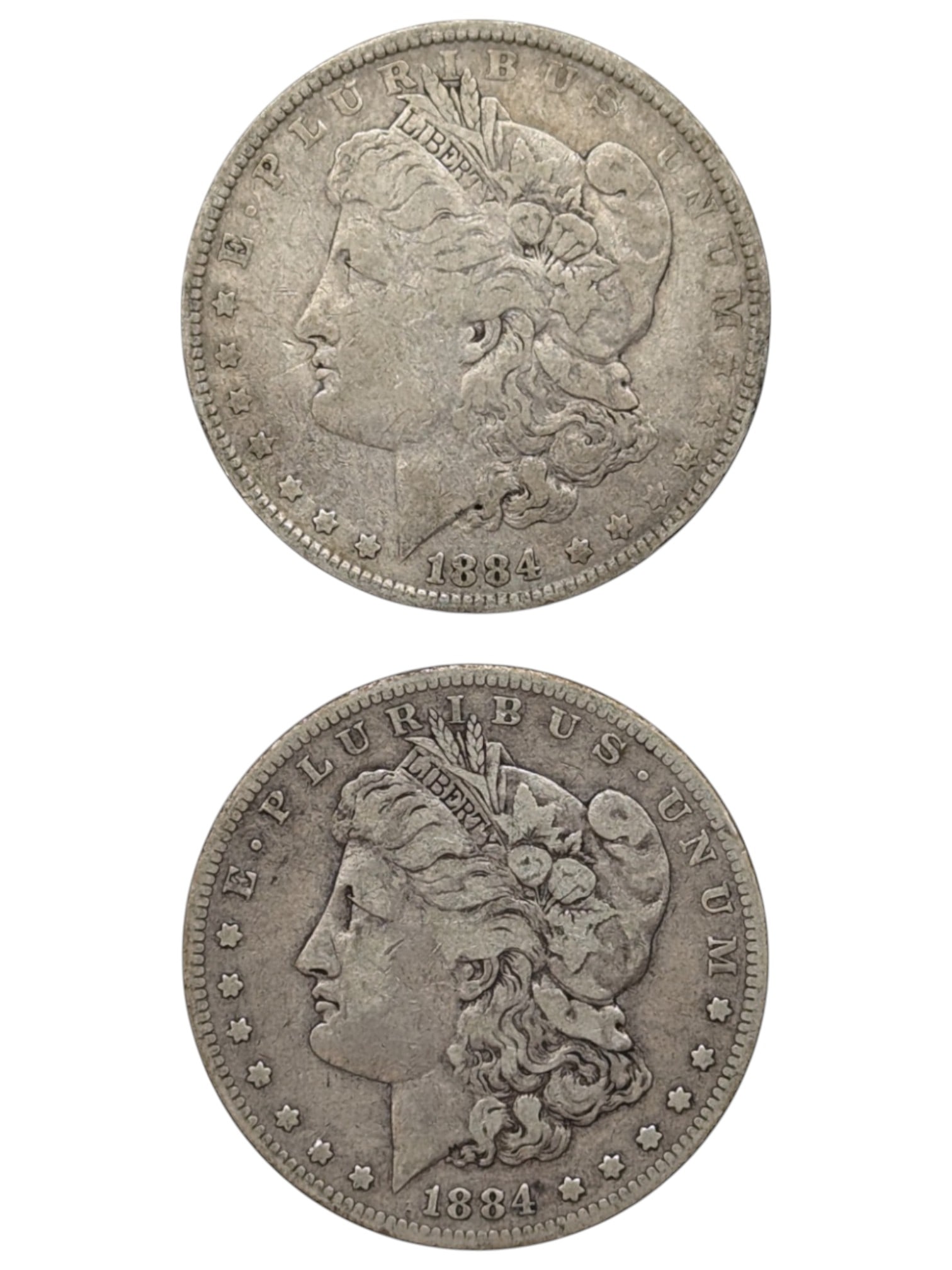 Lot of 2 Morgan Silver Dollars - 1984-O, 1984-S: Silver