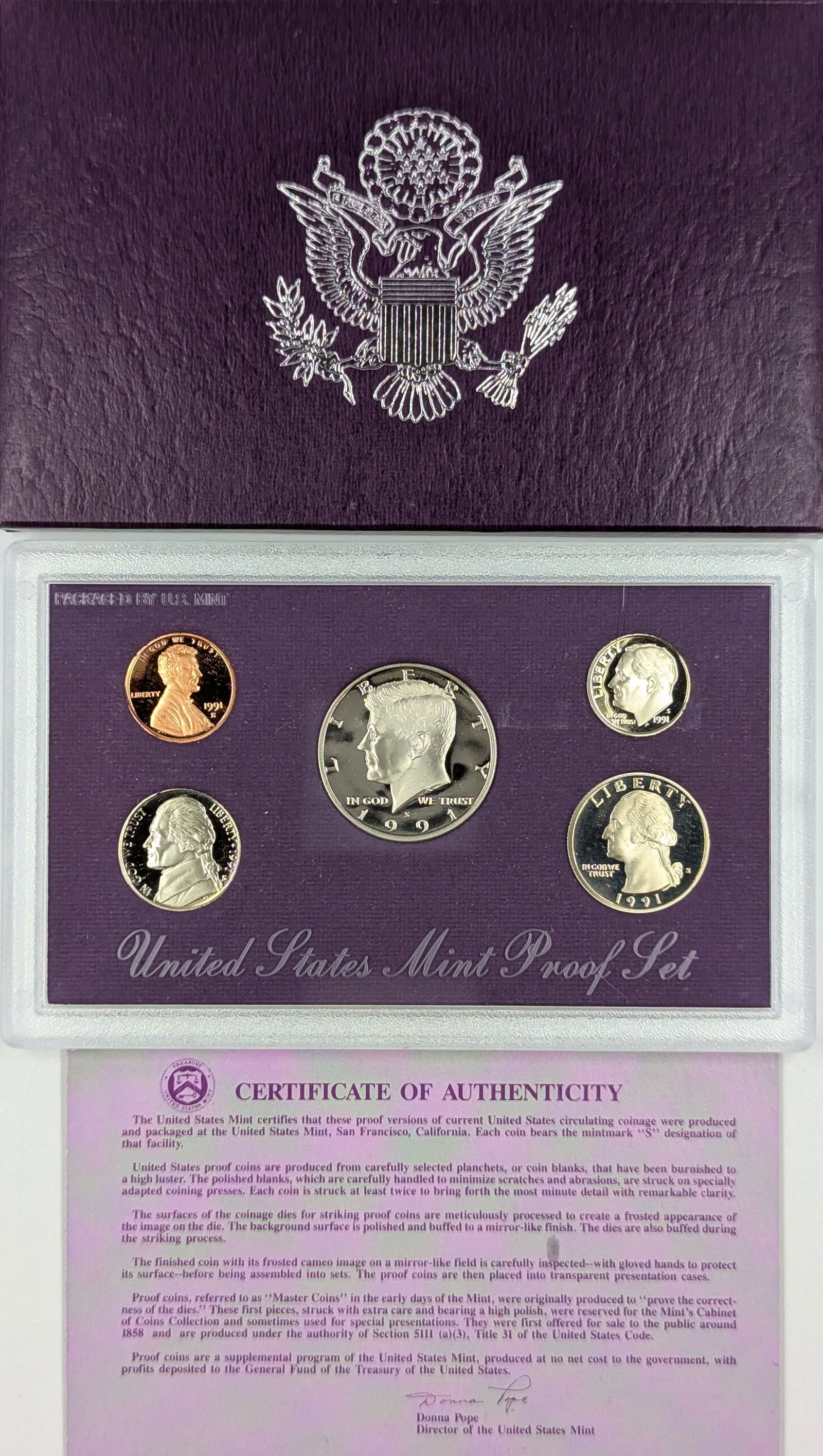 1991 US Mint Proof Set w/ COA (1 of 2)