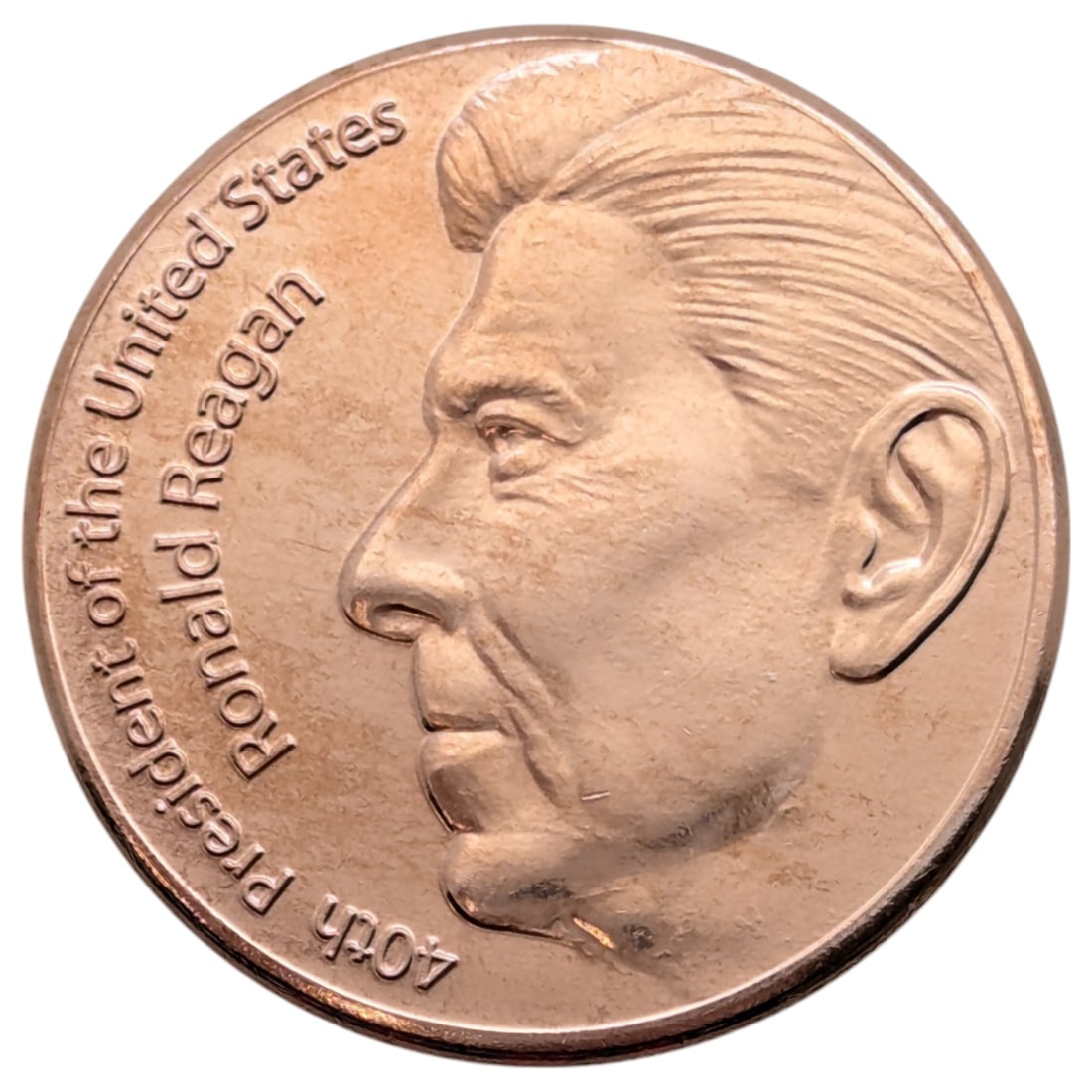 1 Ounce Fine .999 Copper Round - Ronald Reagan: Copper