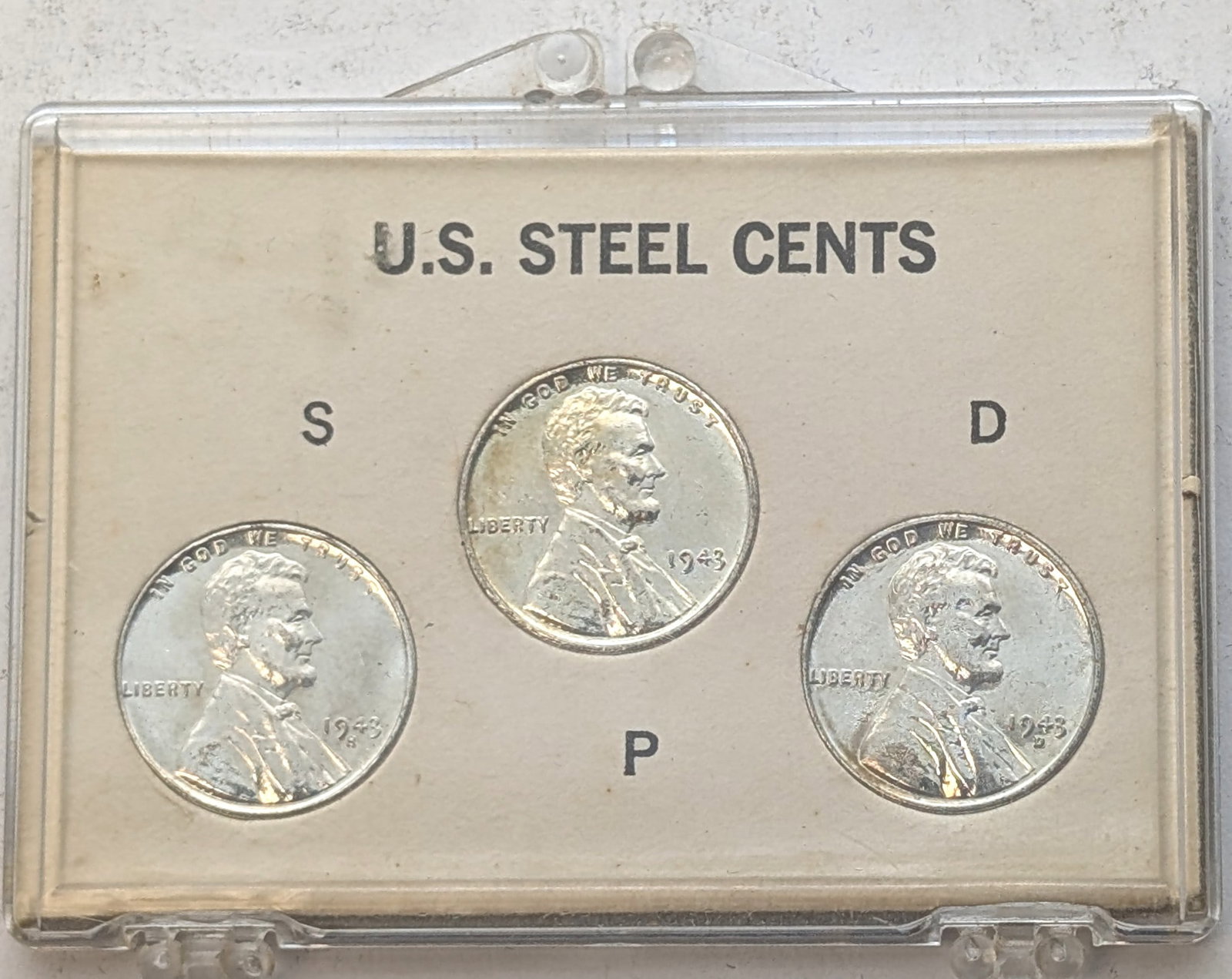 US Steel Lincoln Cents 1943 P/D/S: Coin