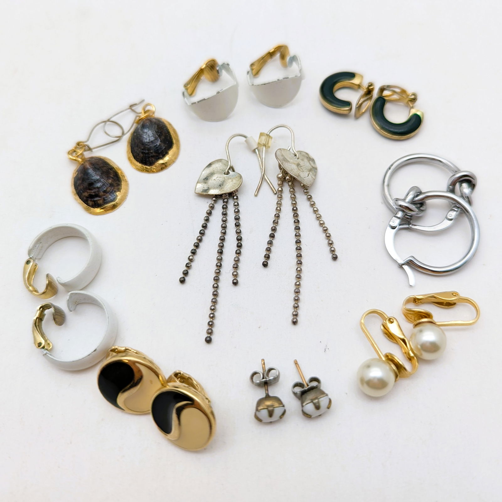 Lot of 9 Vintage to Modern Earrings. Some with Makers Mark: _