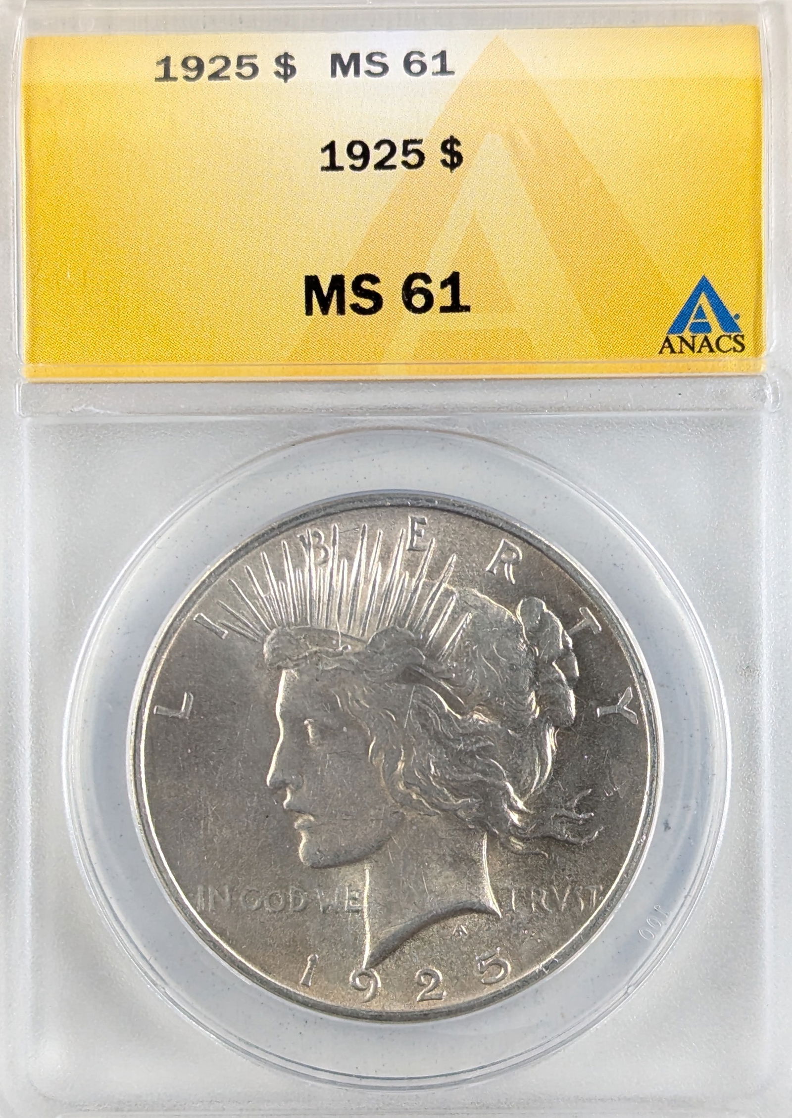 ANACS 1925 MS61 Silver Peace Dollar (1 of 2)