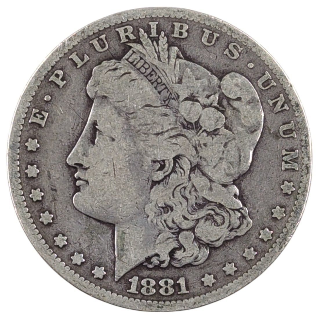 1881-O Morgan Silver Dollar: Silver