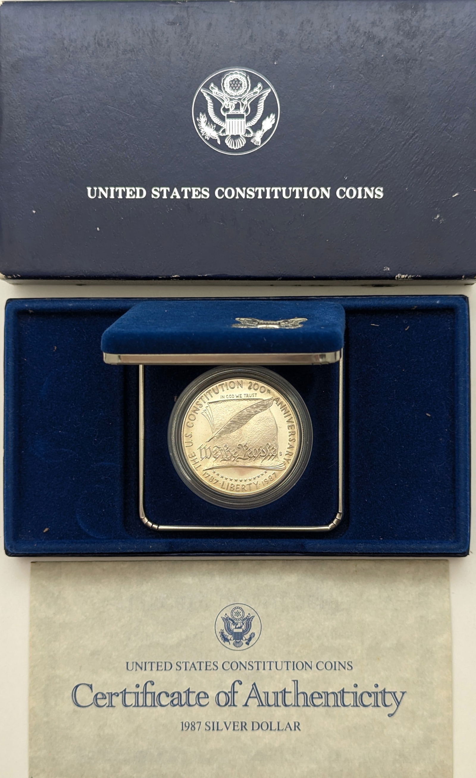 US Mint 1987 Silver Constitution Dollar w/ COA (1 of 3)