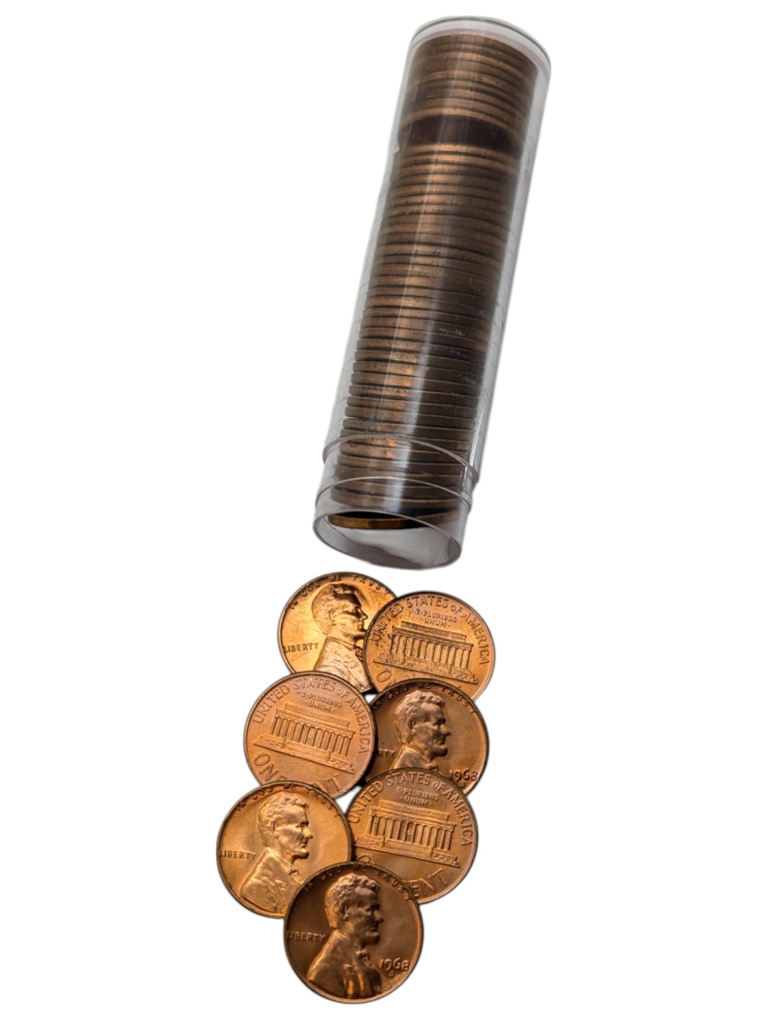 Tube of 50 - 1968-S Lincoln Cents: Coin