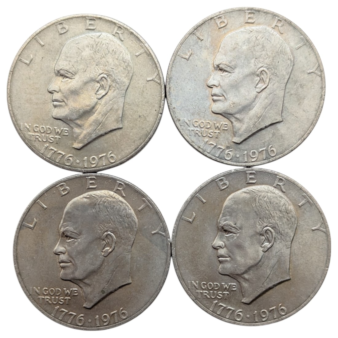 Lot of 4 Eisenhower "Ike" Dollars - All 1976 (1 of 2)