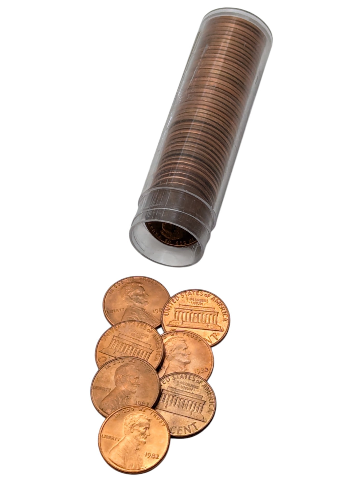 Tube of 50 - 1982 Uncirculated Lincoln Cents: Coin