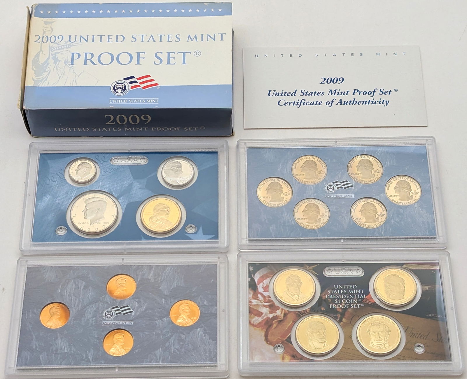 2009 US Mint Proof Set & Presidential $1 w/ COA (1 of 2)