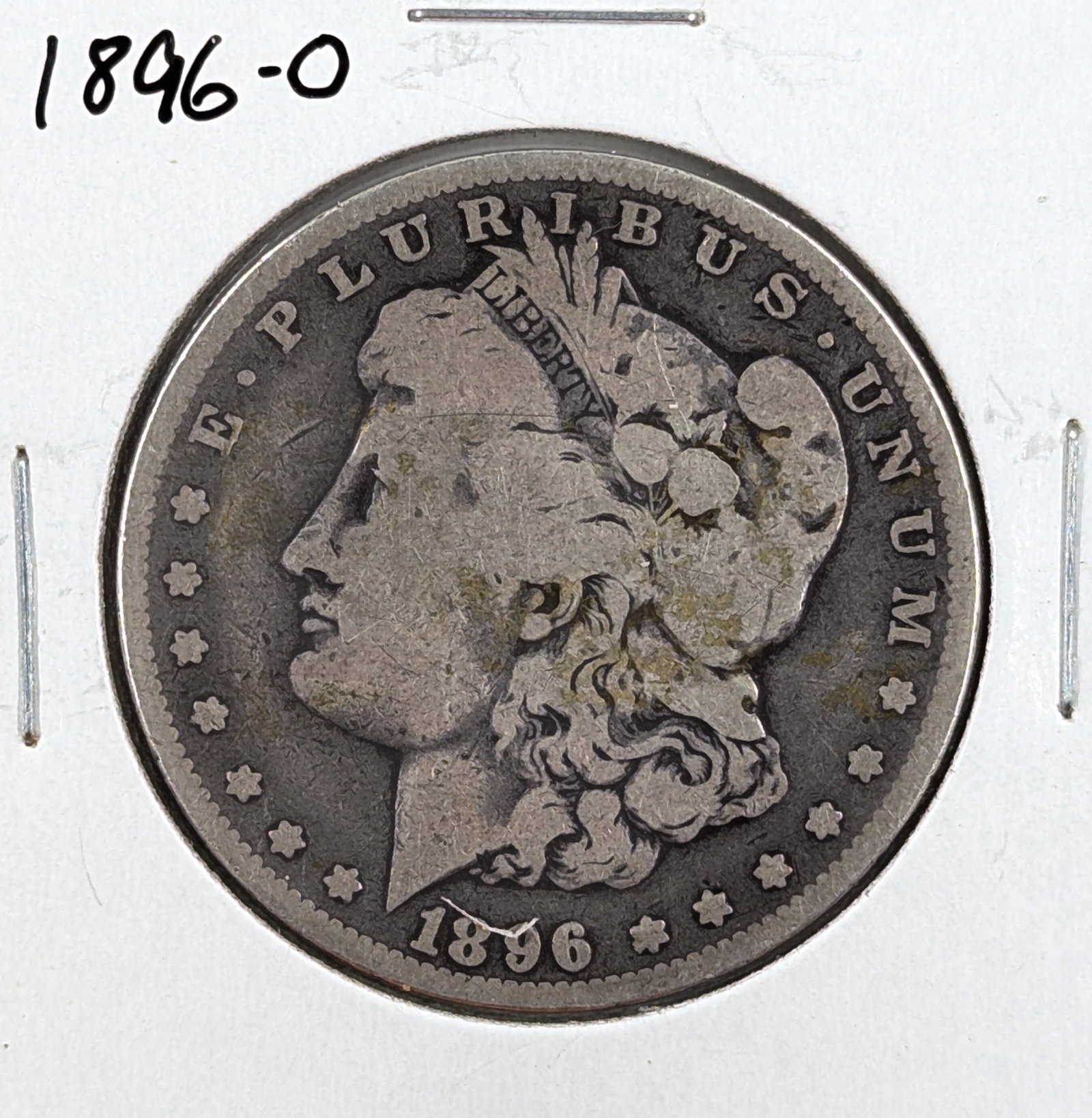 1896-O Morgan Silver Dollar: Silver