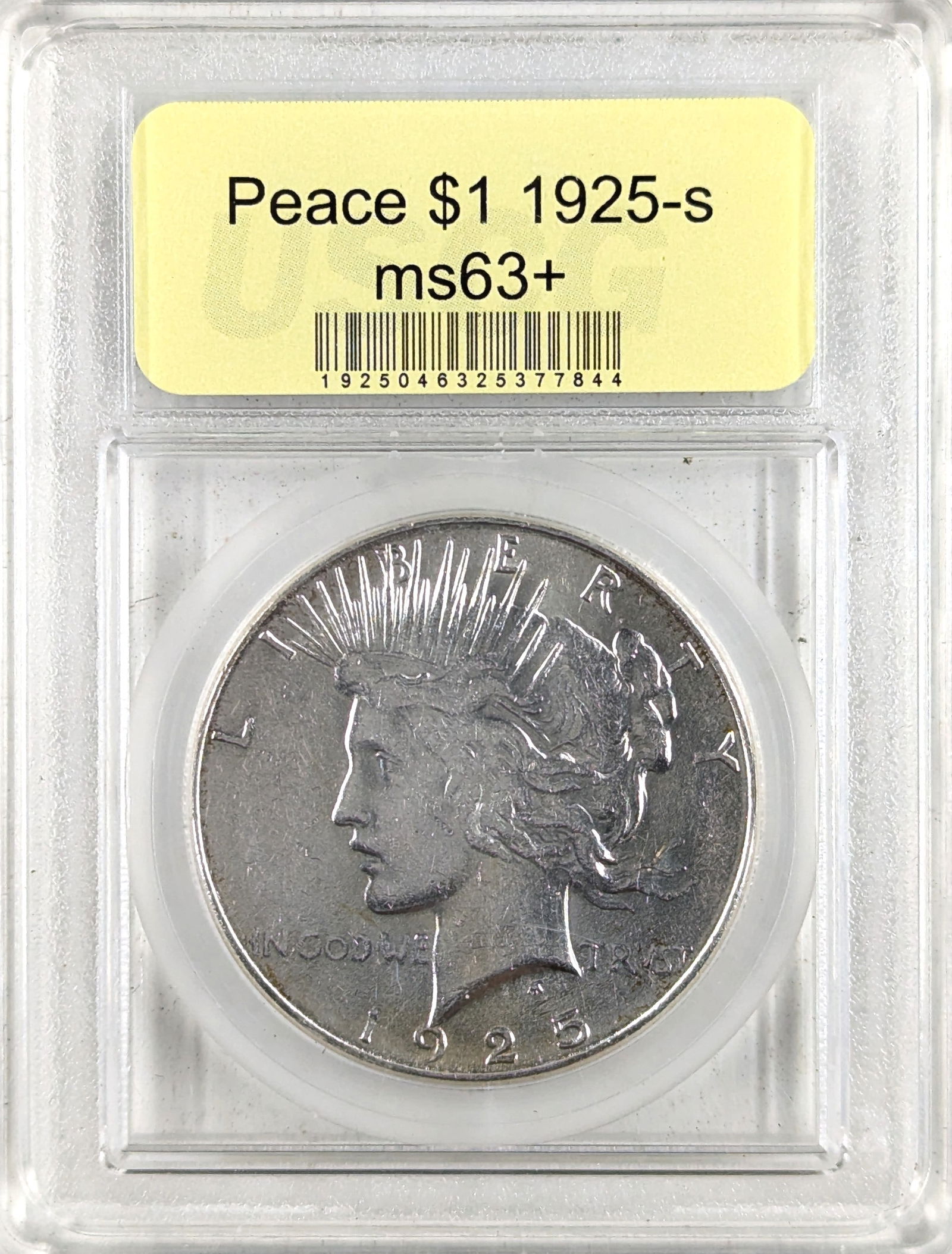 USCG 1925-S MS63 Silver Peace Dollar (1 of 2)