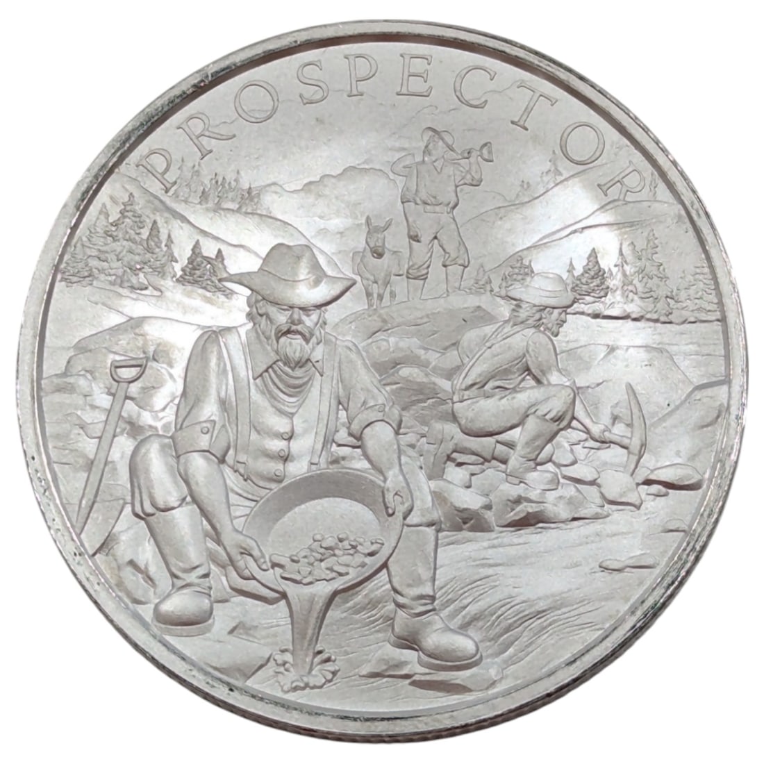1 Ounce Fine .999 Silver Round - Prospector: Silver