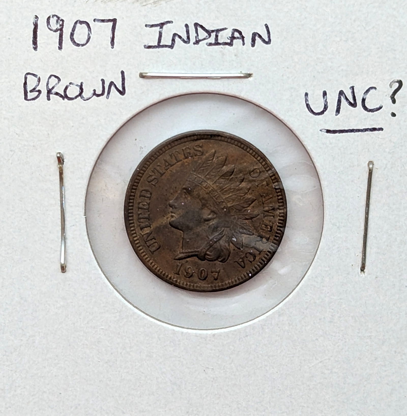 FEATURE 1907 Indian Head Cent - Great Condition, Possibly Uncirculated? (1 of 2)
