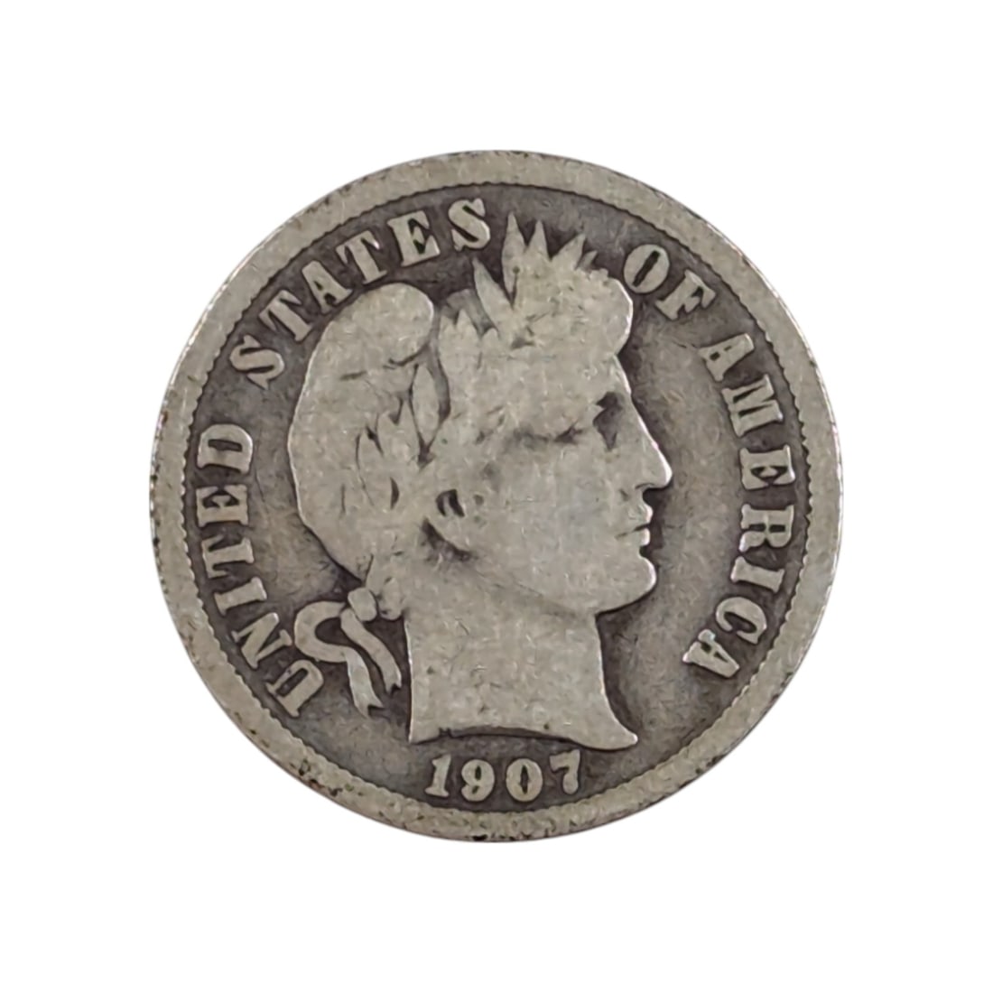 1907 Silver Barber Dime (1 of 2)