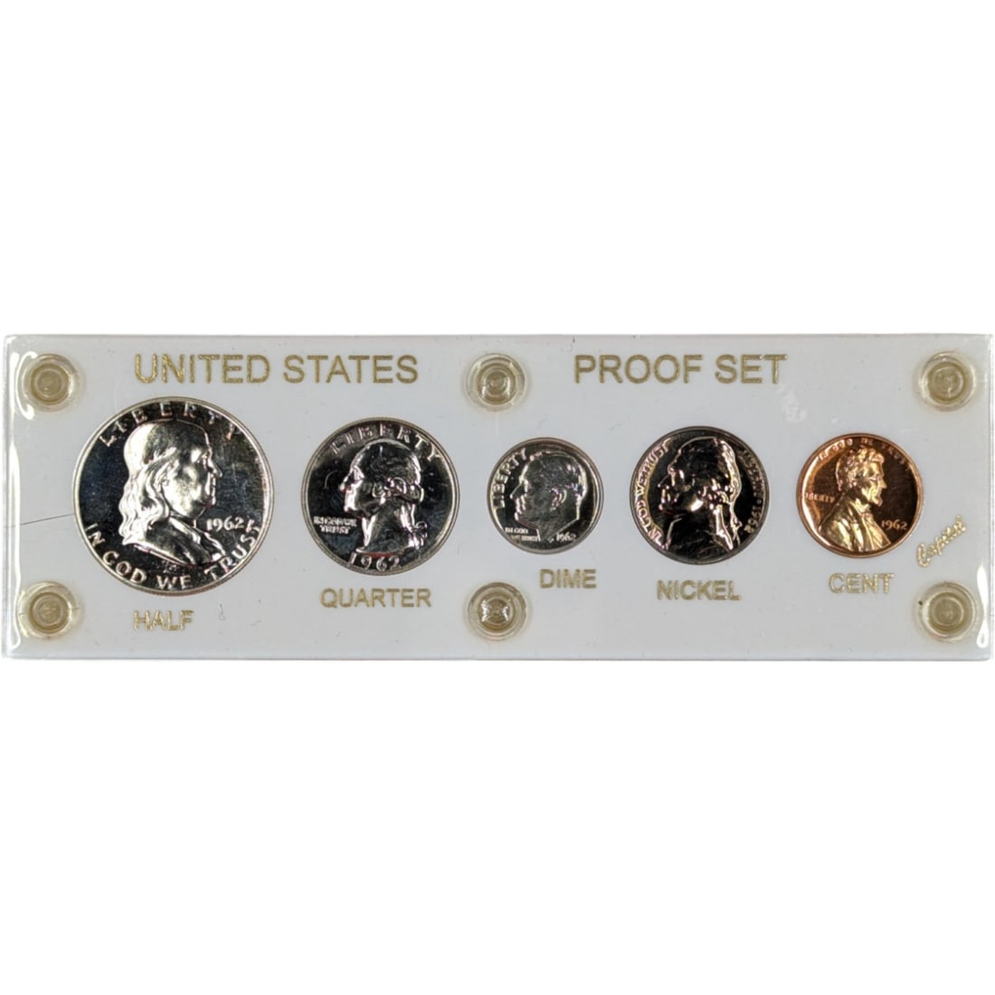 1962 Silver US Mint Proof Set - w/ Silver Half, Quarter, Dime (1 of 2)