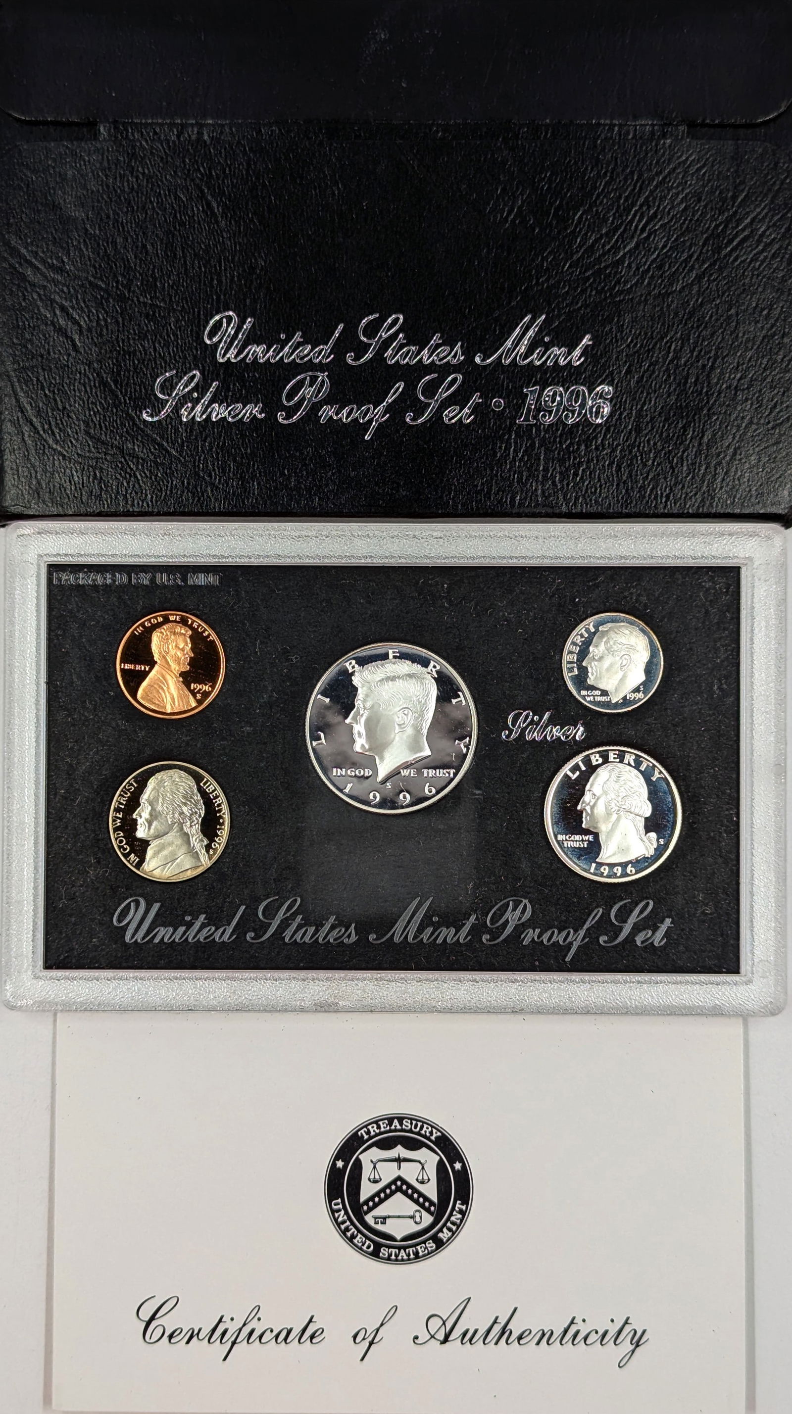 1996 Silver US Mint Proof Set w/ COA - Silver Half, Quarter, Dime (1 of 2)