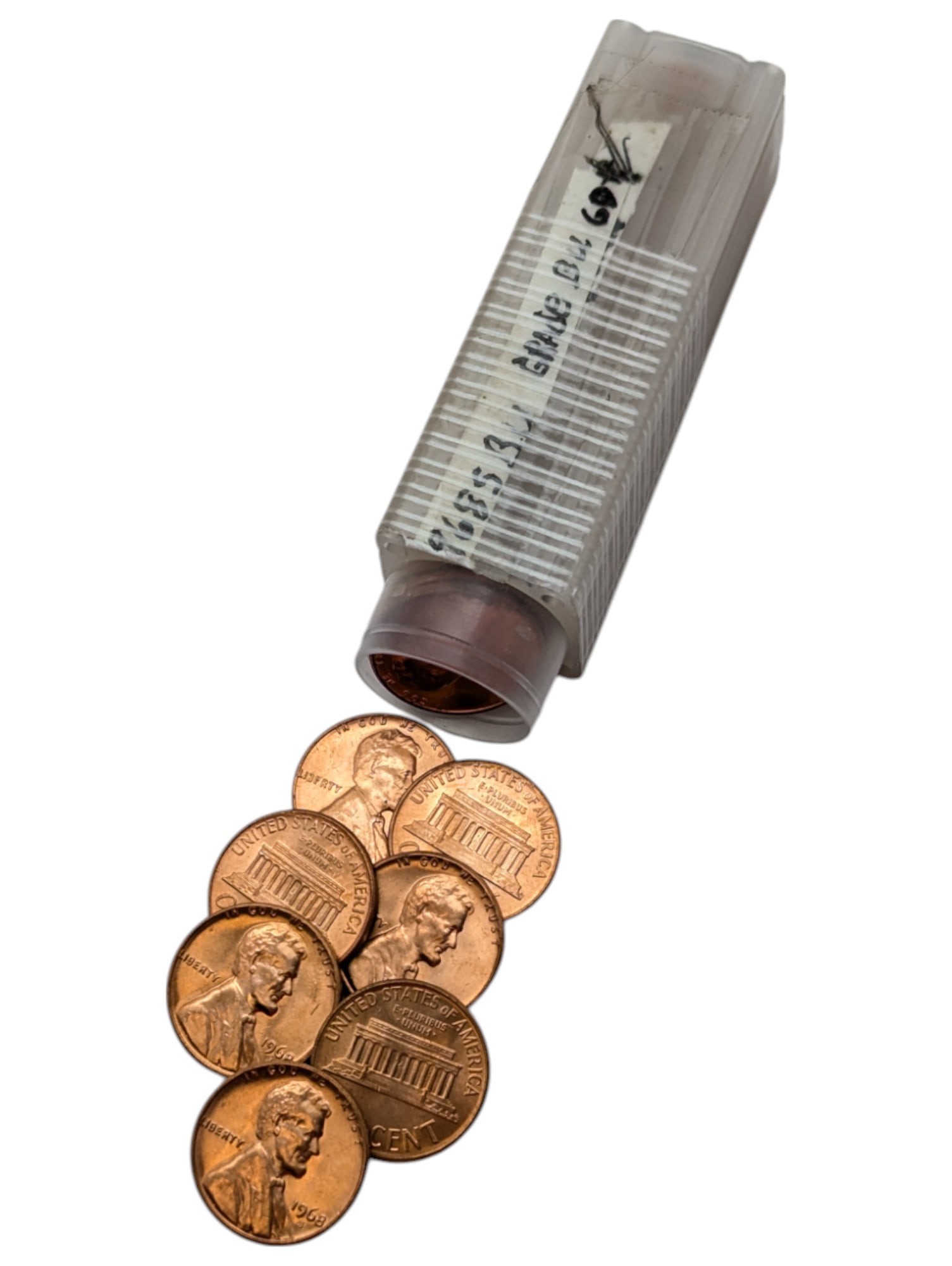 Tube of 50 - 1968-S Lincoln Cents - BU: Coin