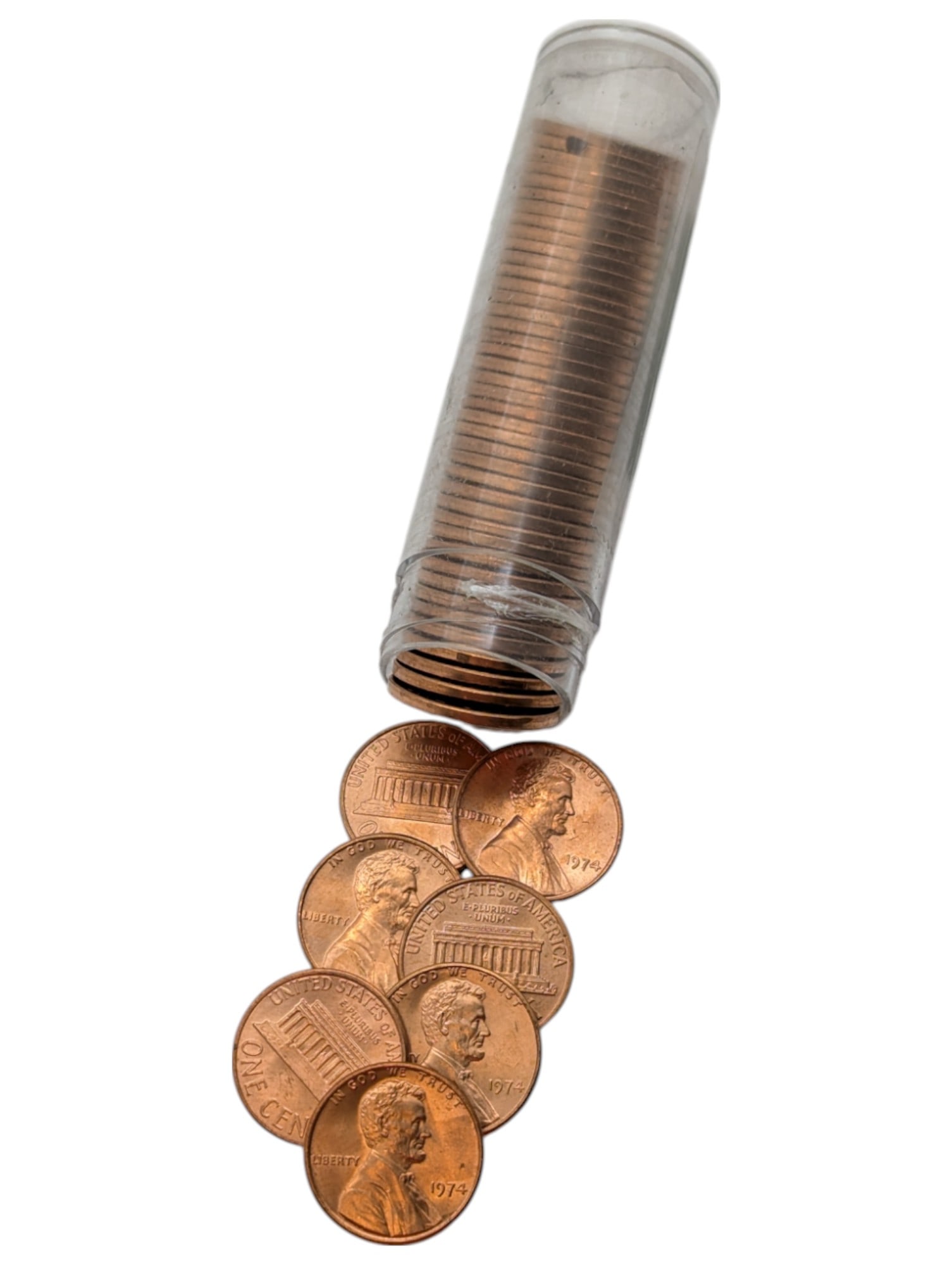 Tube of 50 - 1974 Lincoln Cents - Uncirculated: Coin