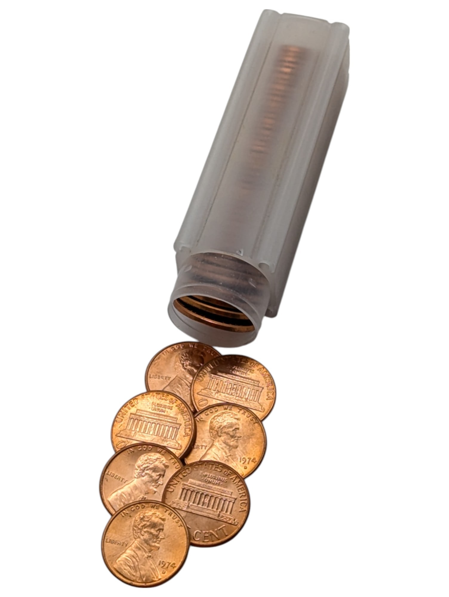 Tube of 50 - 1974-D Lincoln Cents - Uncirculated: Coin