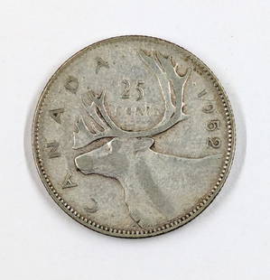 1952 Canada 25 Cents Coin Featuring King George VI: _