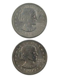 Lot of 2 Susan B. Anthony Dollars - 1979 P/D: Coin