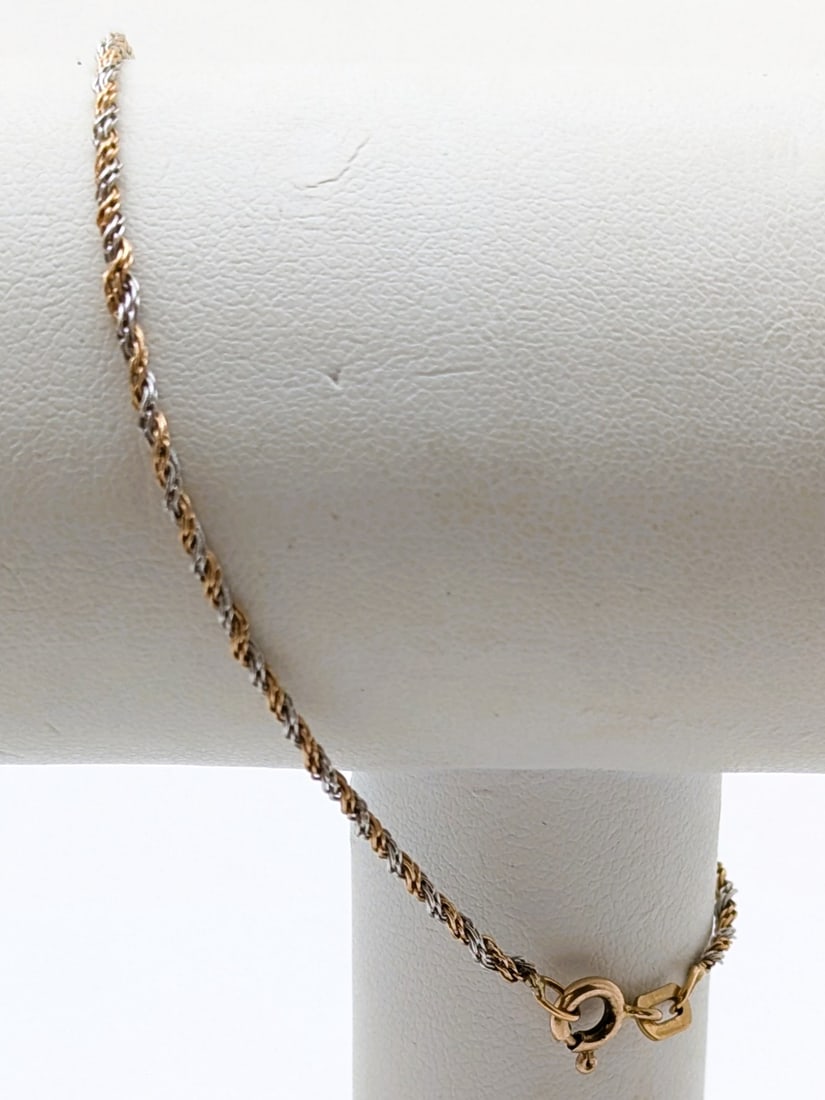 Italian 14K Gold 2-tone Ladies Bracelet - 1.3 grams (1 of 5)