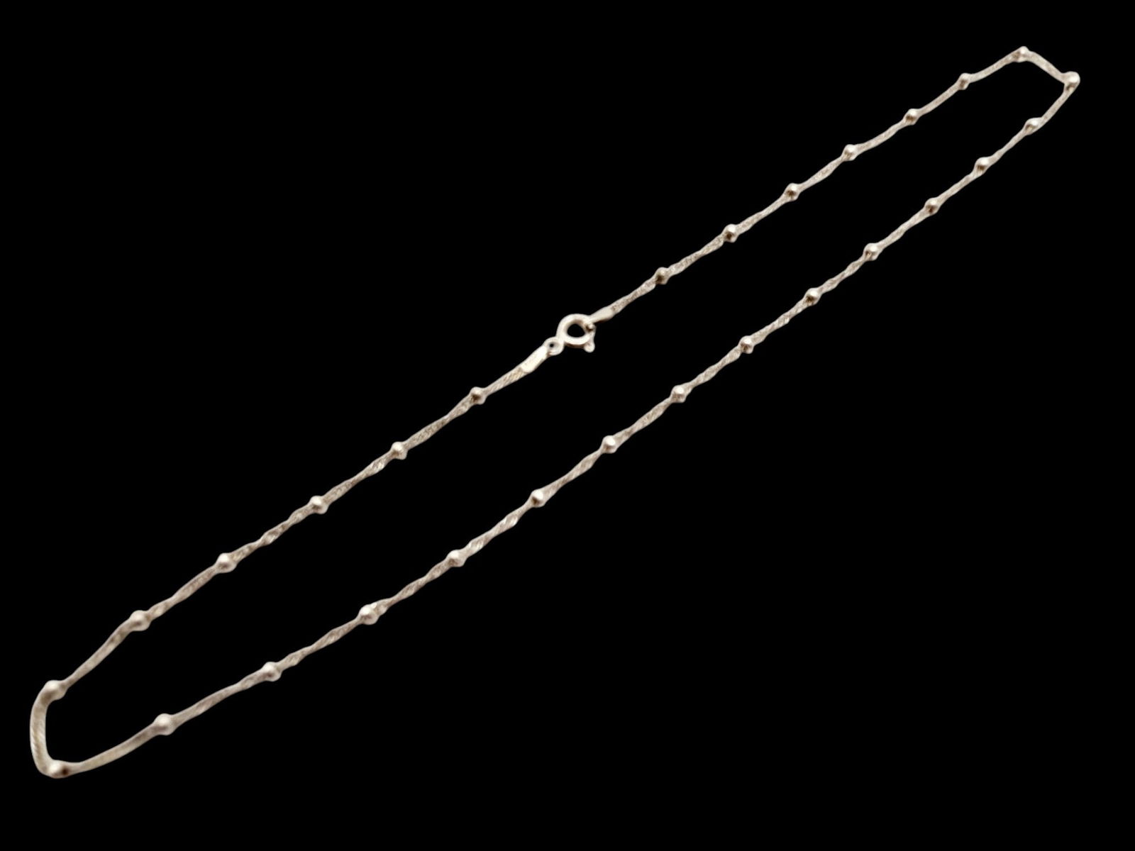 Italian Sterling Silver FAS Chain w/ Beads Necklace: Length: 16in