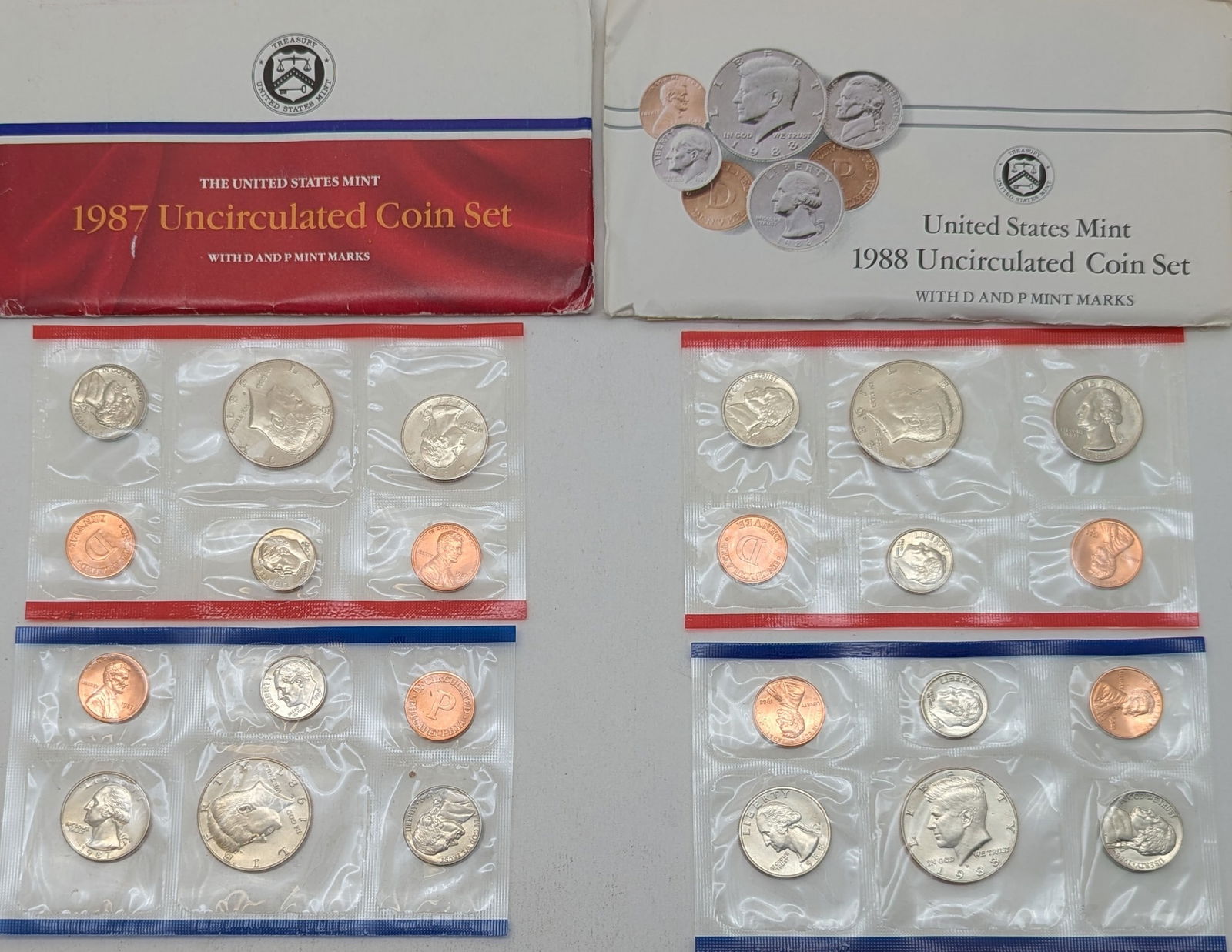Lot of 2 US Mint Uncirculated Coin Sets - 1987 & 1988 (1 of 2)