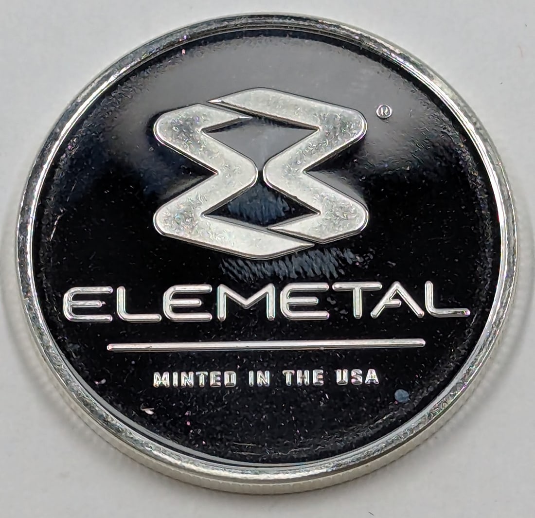 1 Ounce Fine .999 Silver Round Elemetal: Silver