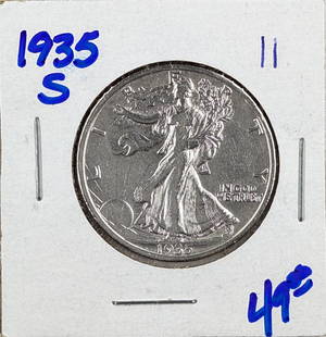 1935-S Silver Walking Liberty Half Dollar: Silver