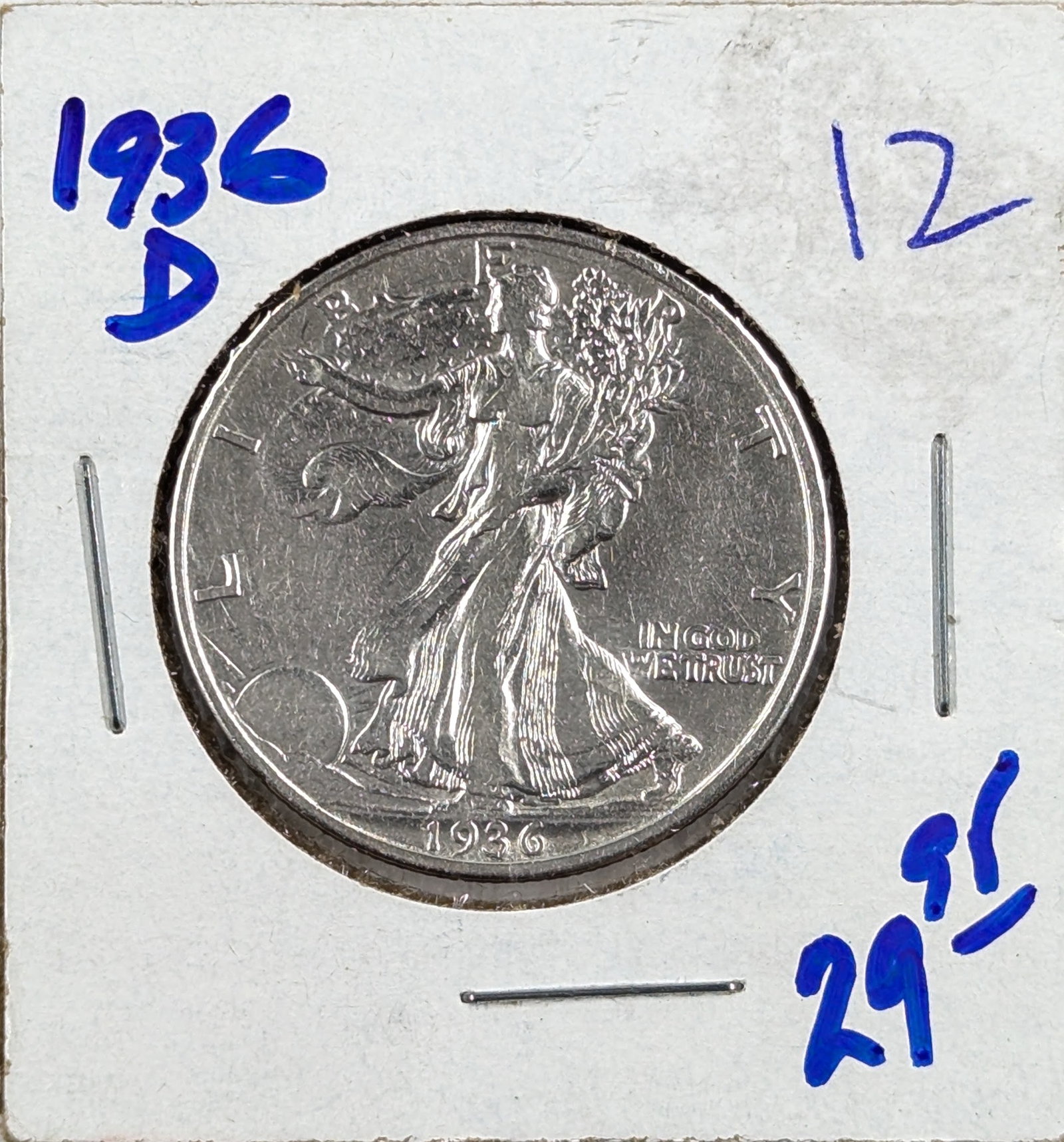 1936-D Silver Walking Liberty Half Dollar: Silver