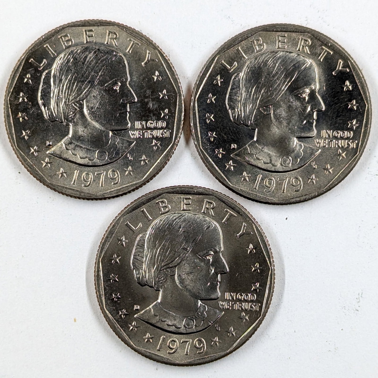 Lot of 3 1979 Susan B. Anthony Dollar- Uncirculated: Coin