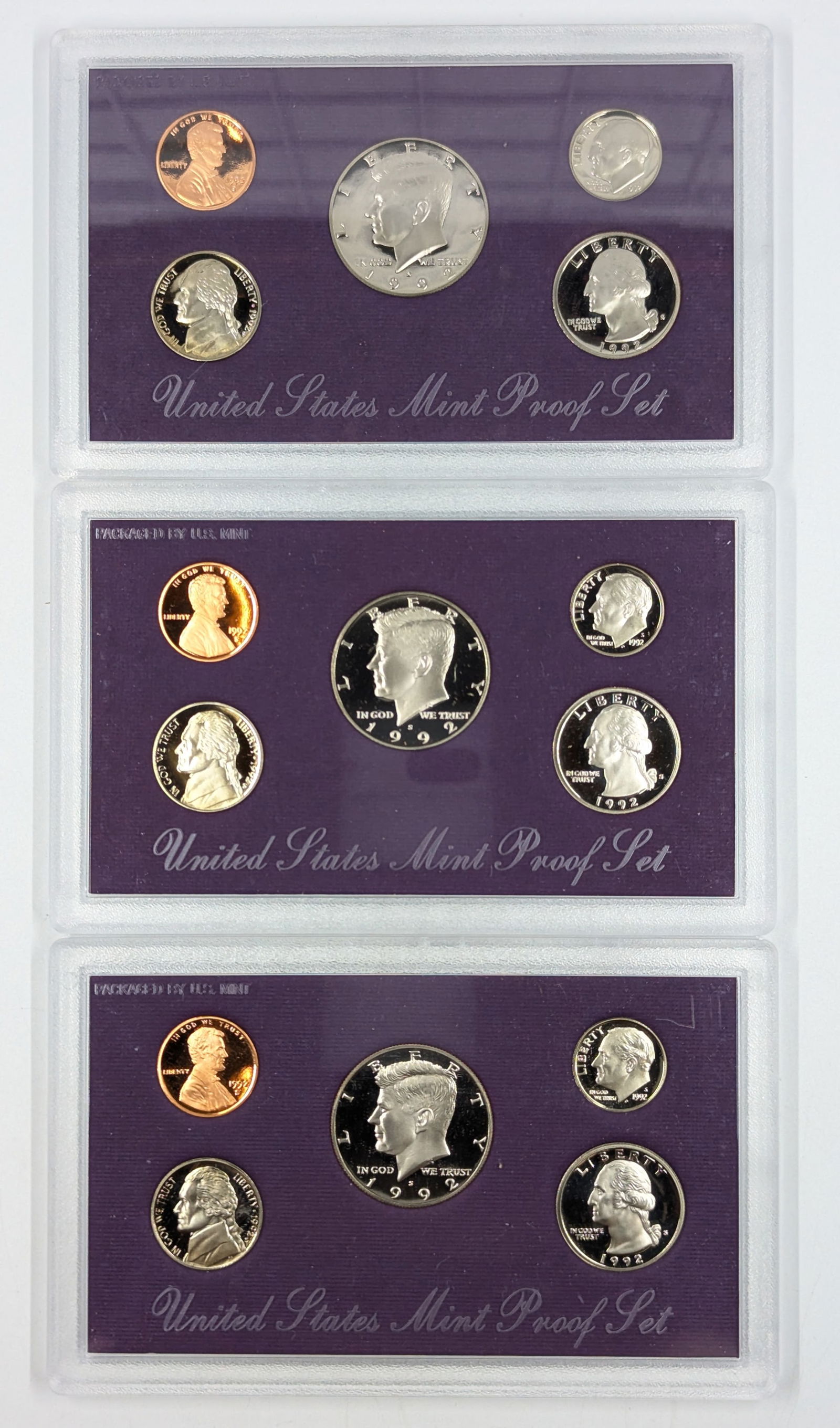 Lot of 3 US Mint Proof Set - All 1992 (1 of 2)