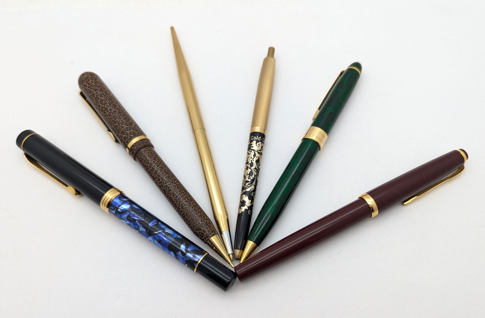 Lot of 6 Collectible Pens - Marksman brand, 2 are fountain pens & one is 14K Gold plated! (1 of 9)
