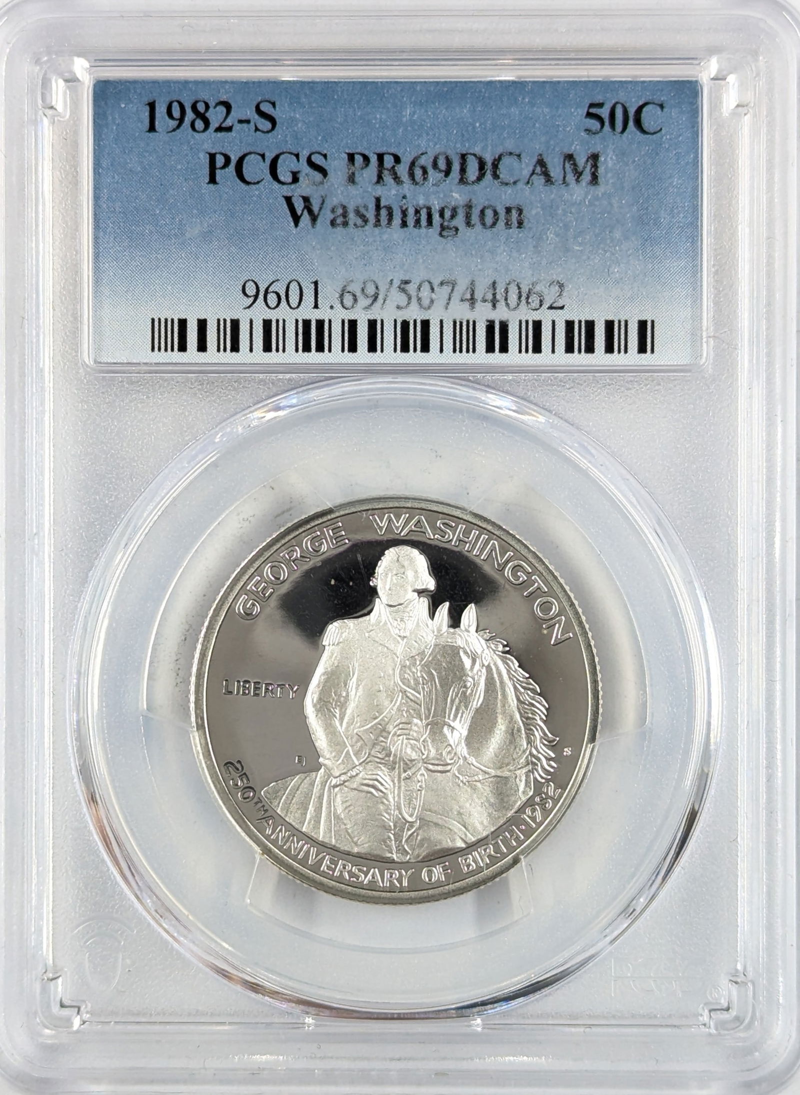 PCGS 1982-S PR69 DCAM Silver Washington Commemorative Half Dollar - 250th Anniversary (1 of 2)