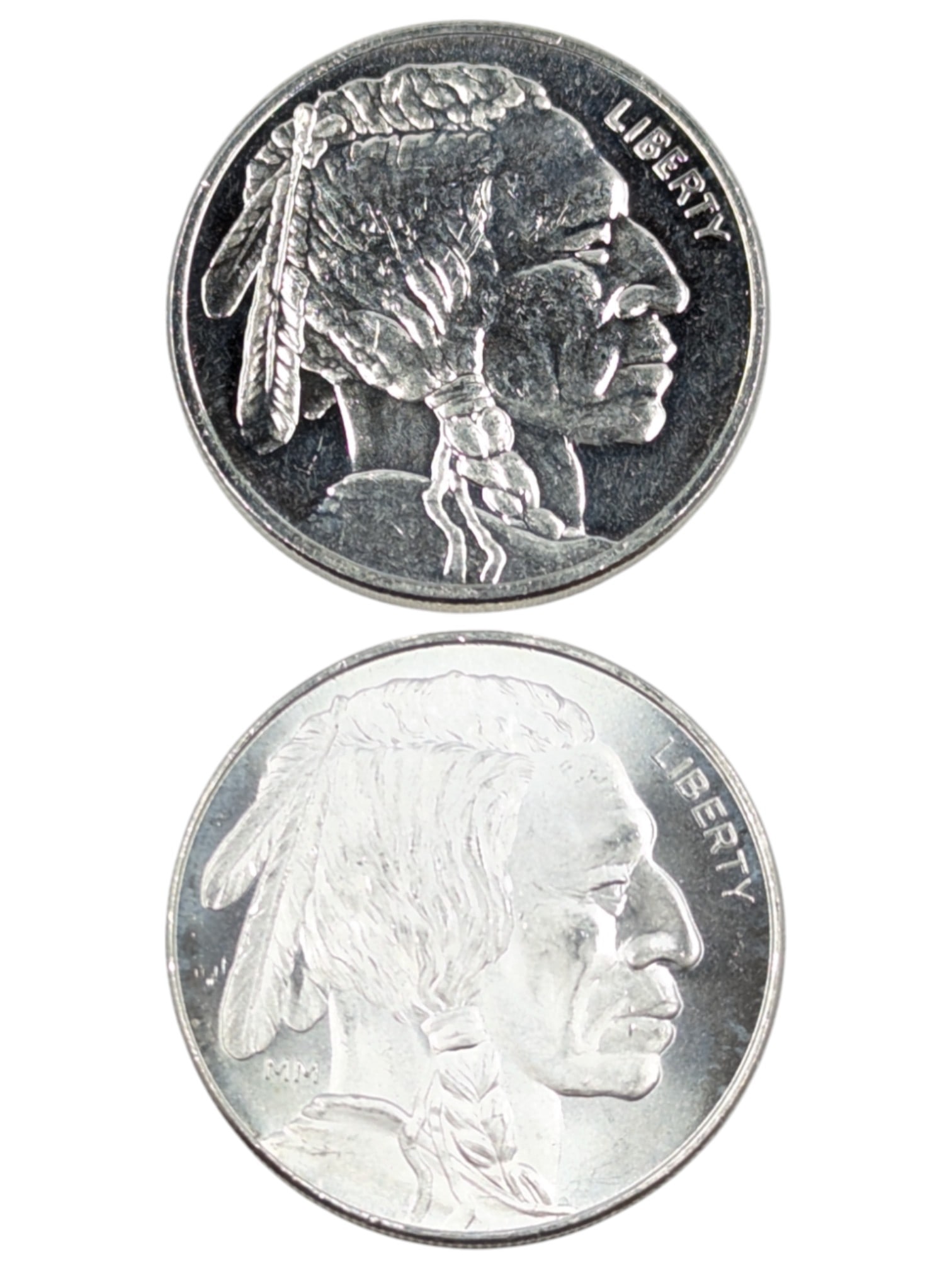 Lot of 2 - 1 Ounce (each) Fine .999 Silver Rounds - Buffalos (1 of 2)