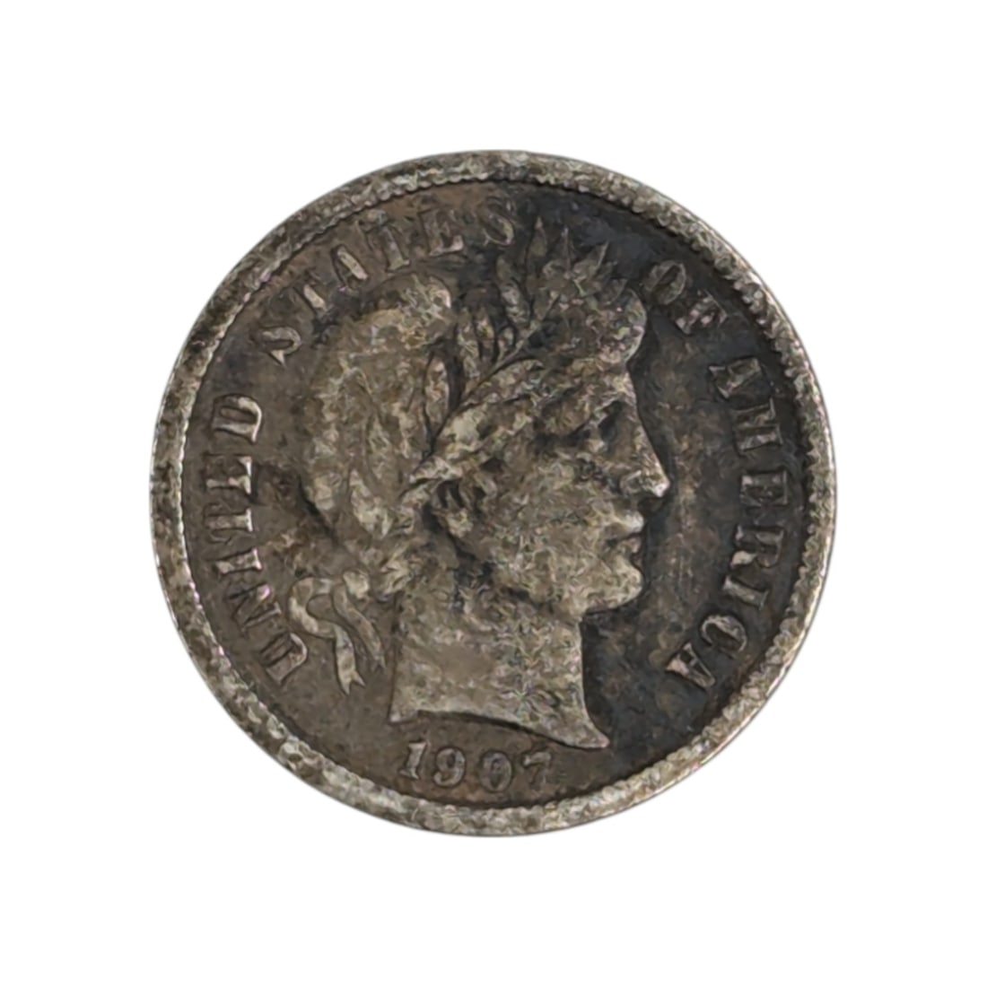 1907 Silver Barber Dime (1 of 2)