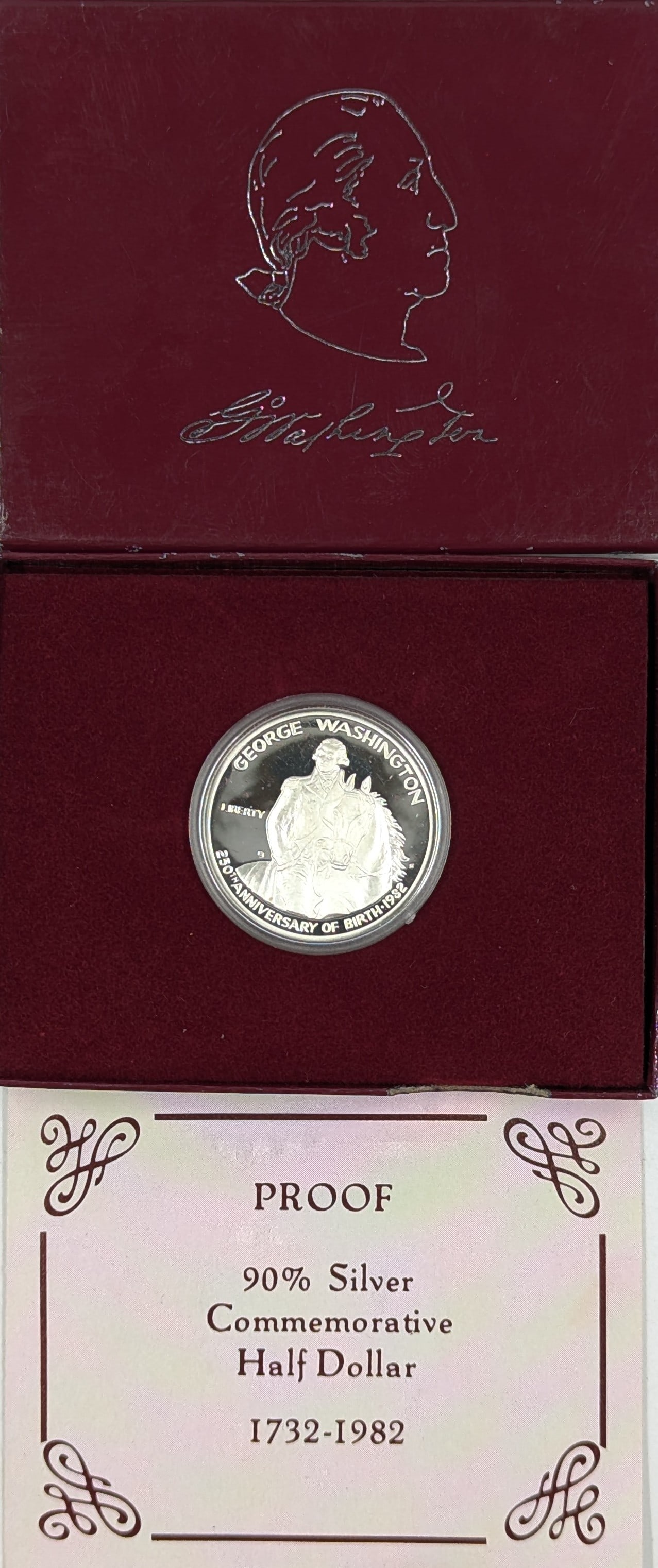 1982-S Proof Silver Washington Commemorative Half Dollar - 250th Anniversary (1 of 3)