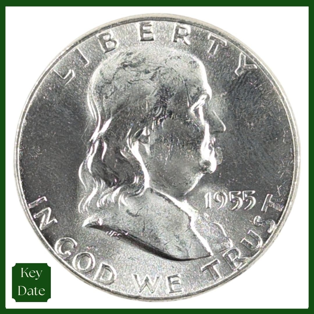 1955 Silver Franklin Half Dollar - KEY DATE - Great Condition (1 of 3)