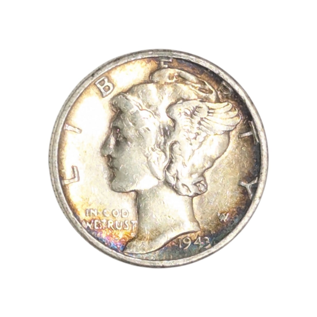 1943 Silver Mercury Dime - Toned (1 of 2)