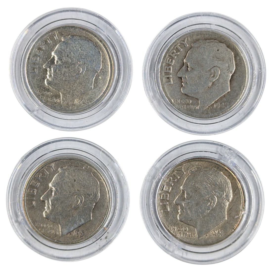 Lot of 4 Silver Roosevelt Dimes - 1949-1961 (1 of 2)